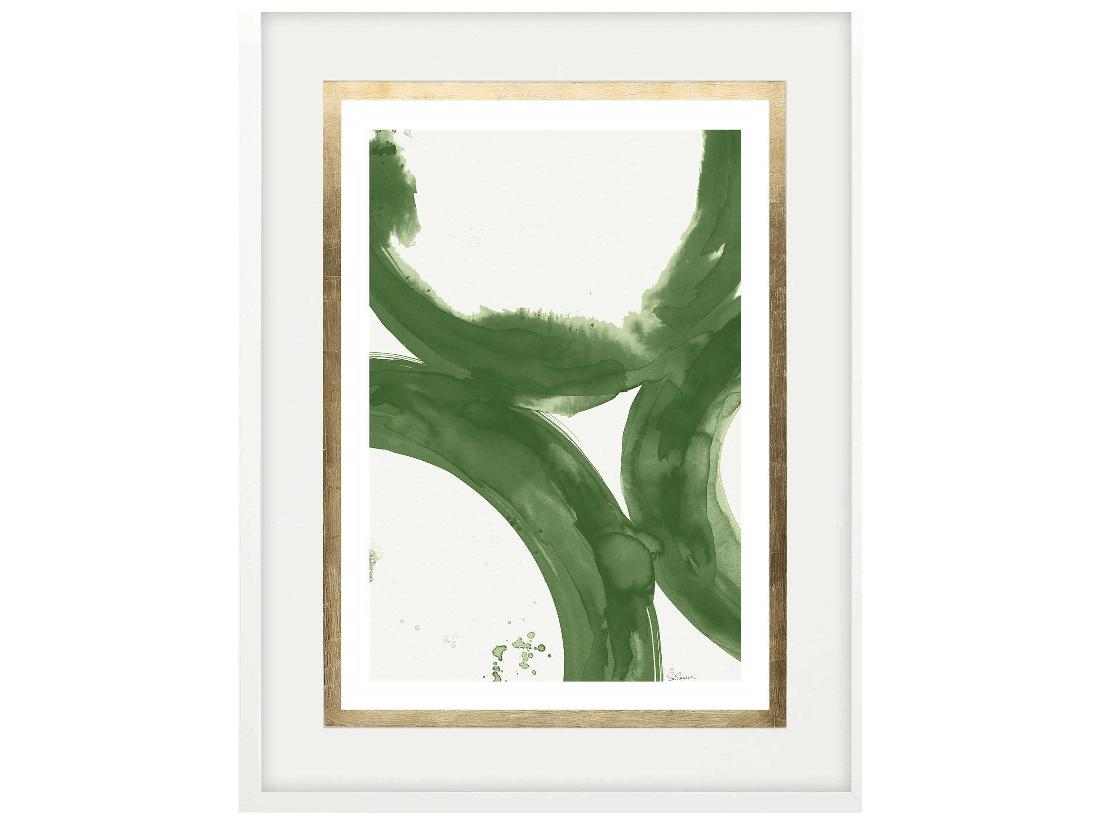 Abstract Green Rings of Water-II Wall Art