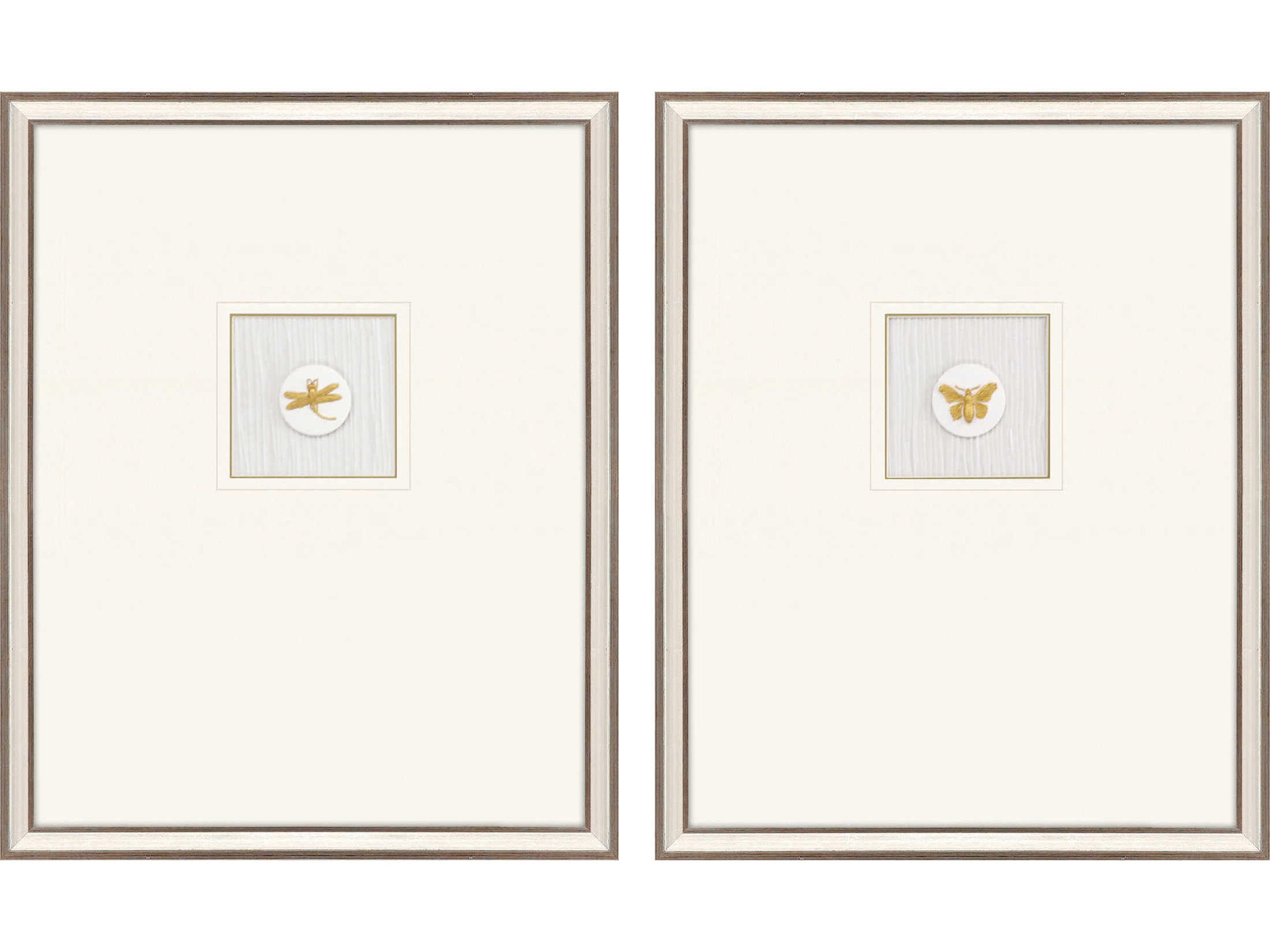 Paragon Animals Silver Insect Intaglio-II Wall Art Set of 2