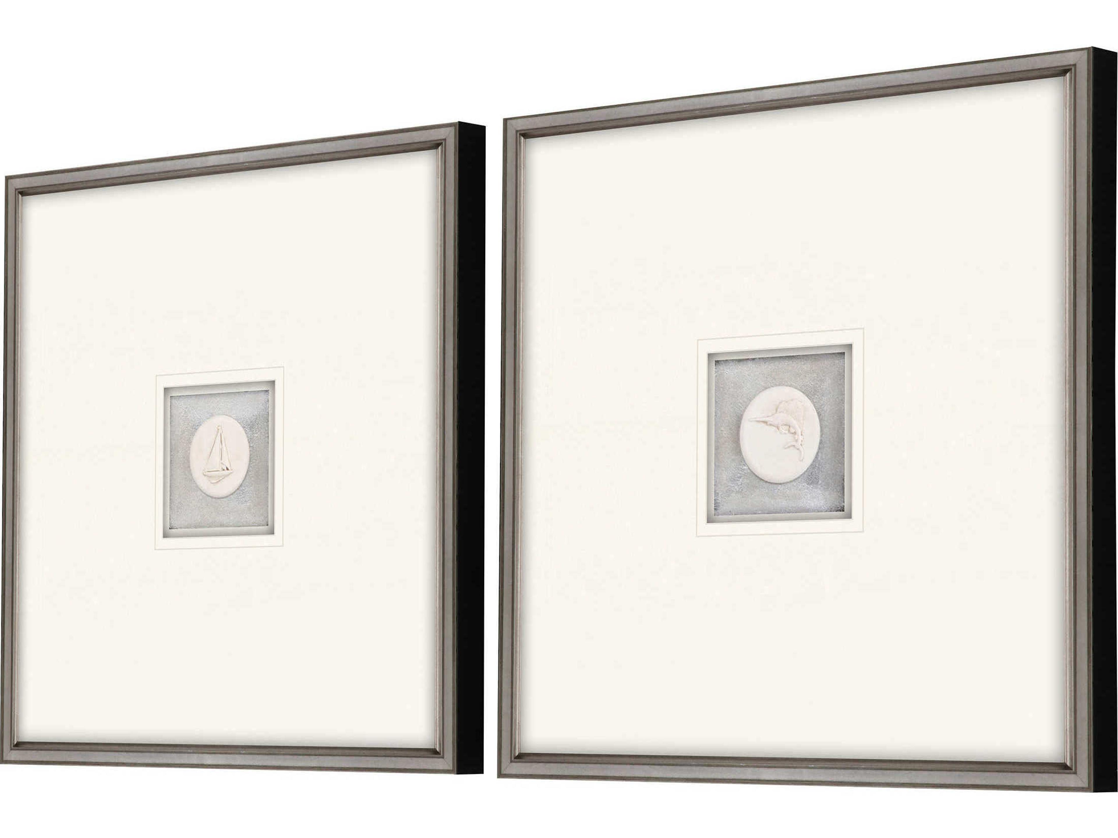 Paragon Animals Blue Coastal Intaglio-I Wall Art Set of 2