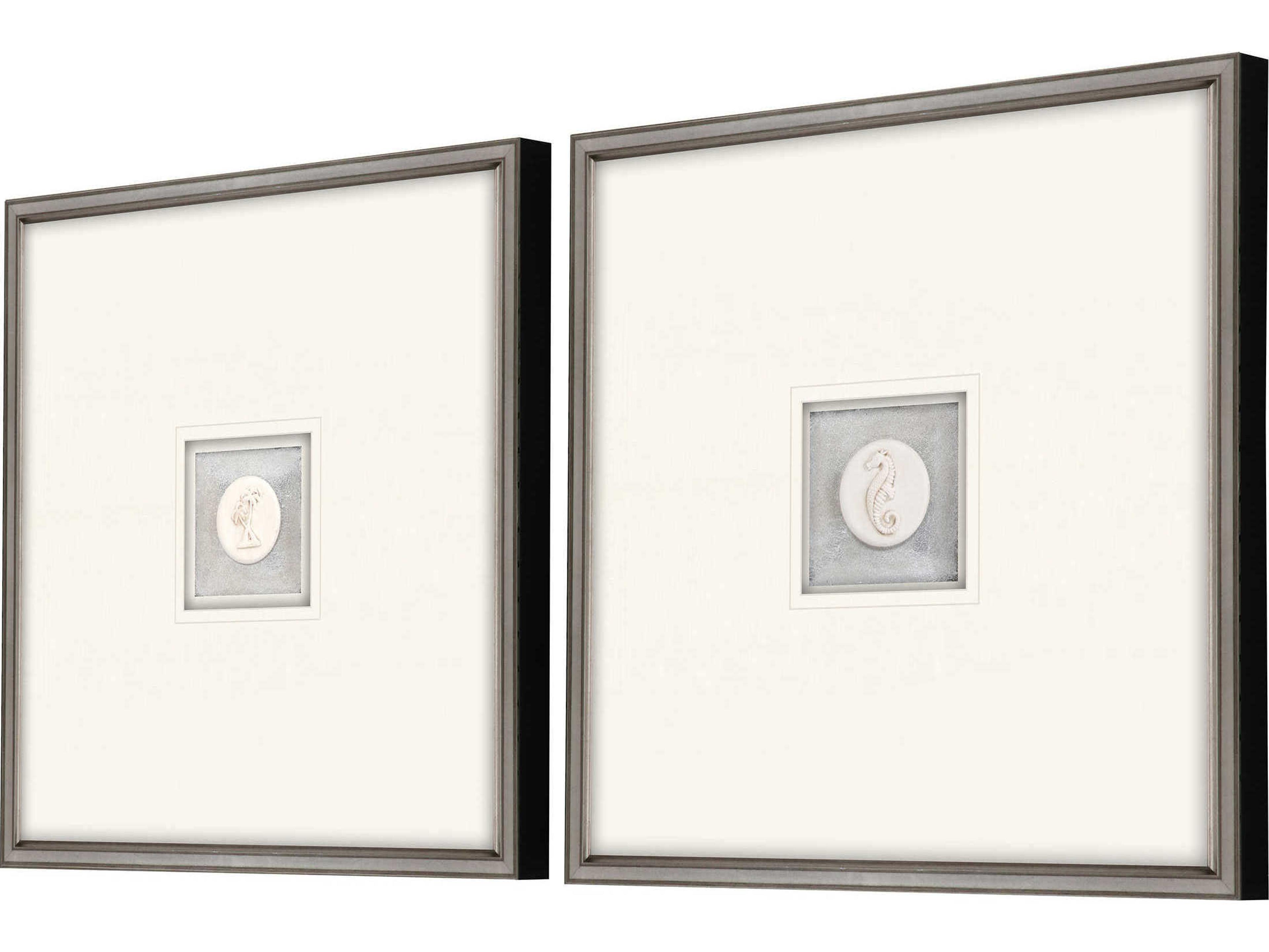 Paragon Animals Blue Coastal Intaglio-III Wall Art Set of 2