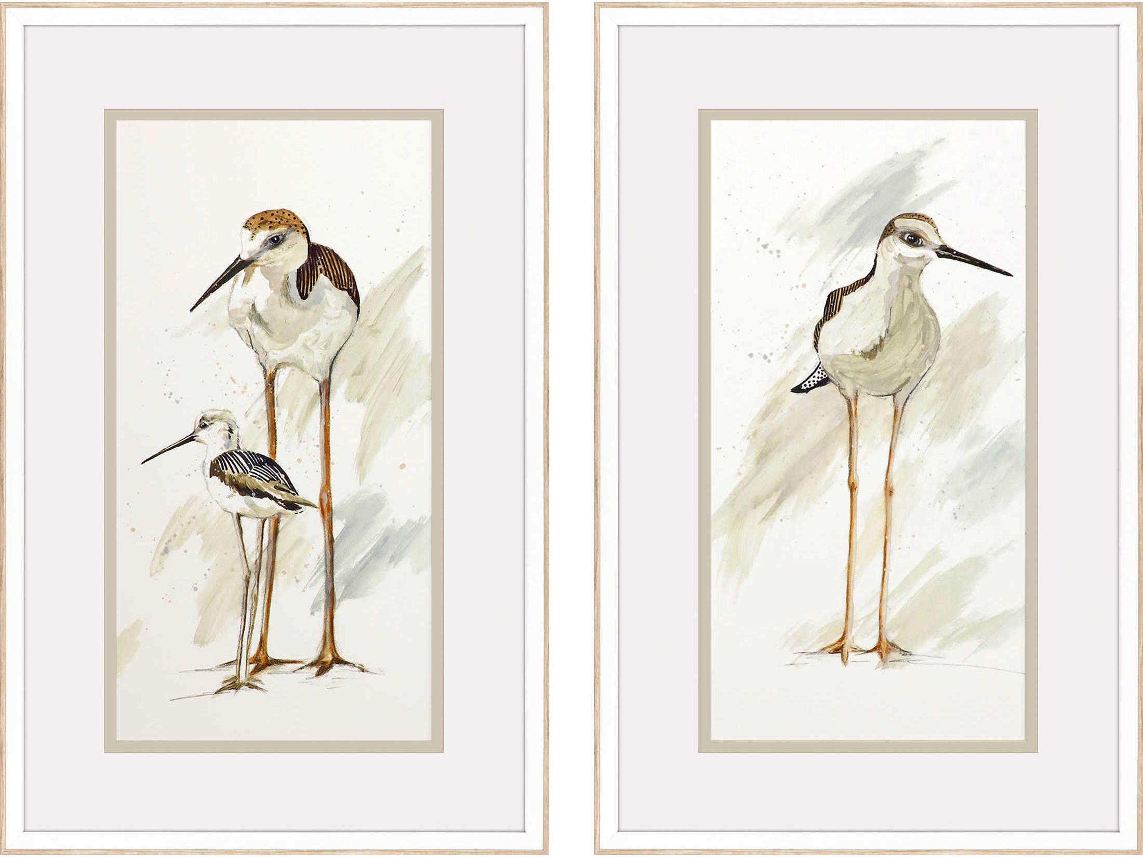 Animals Blue Stilt Birds Wall Art Set of 2