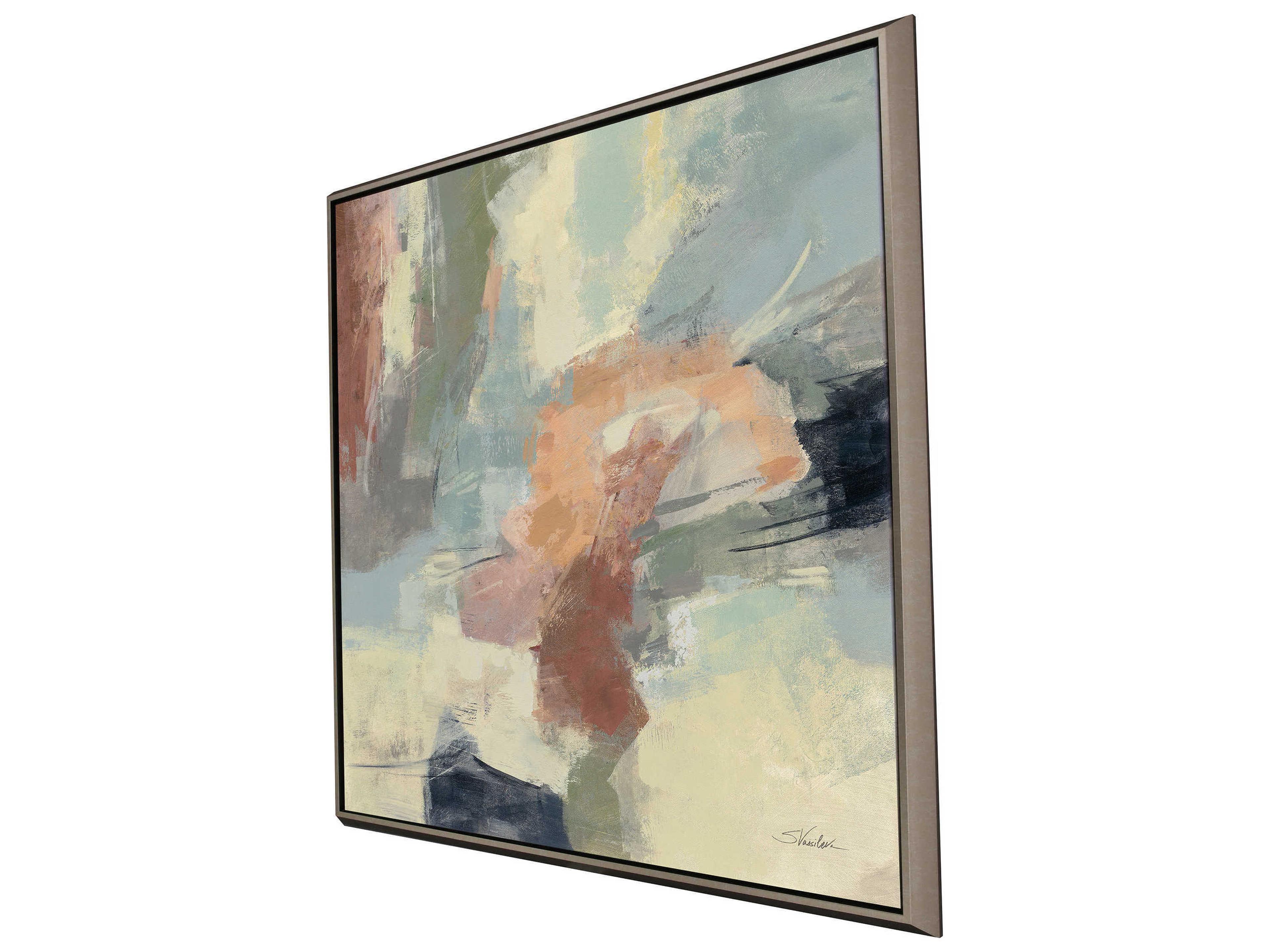 Paragon Abstract Blue Farm Field Canvas Wall Art