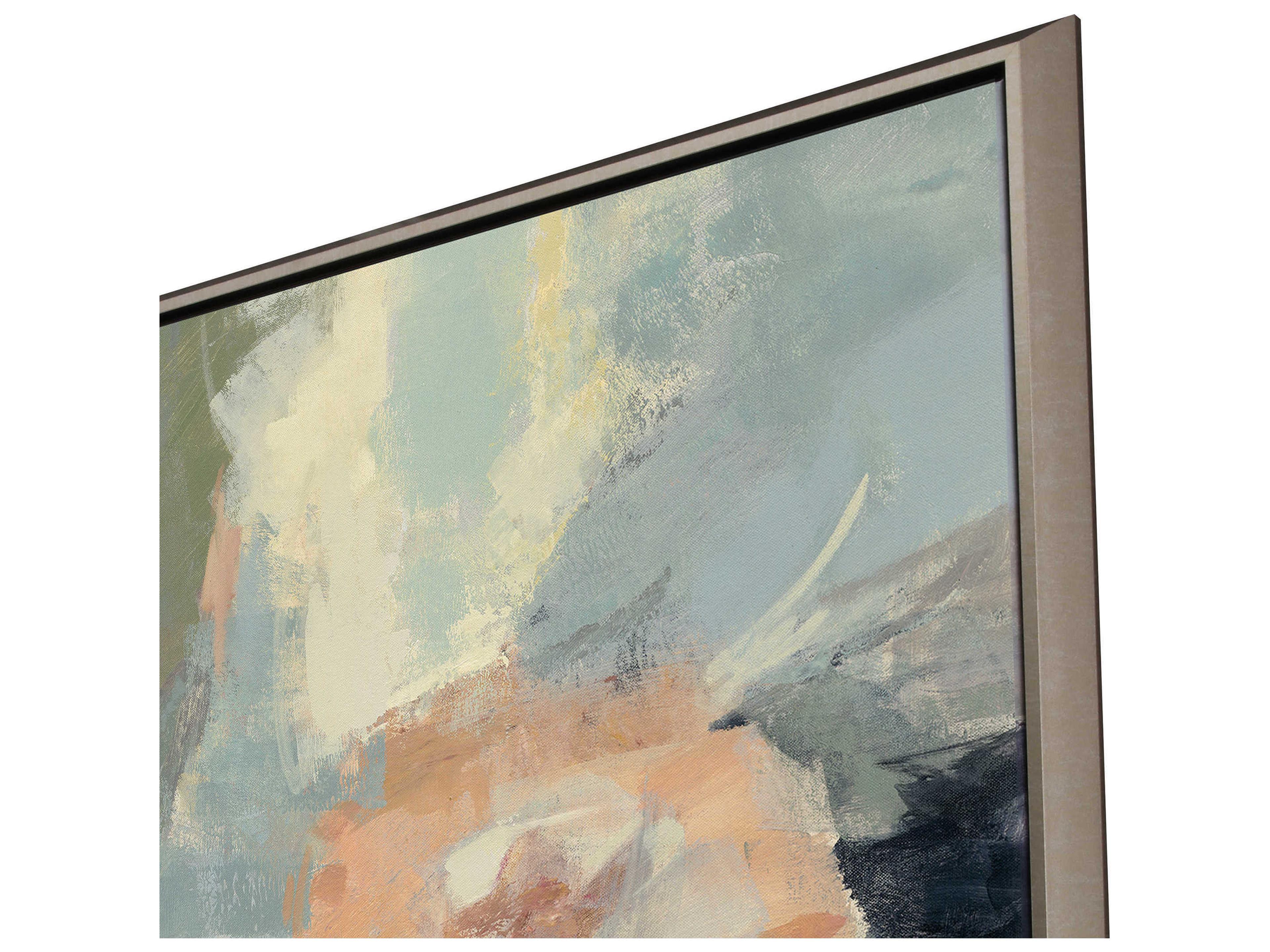 Paragon Abstract Blue Farm Field Canvas Wall Art