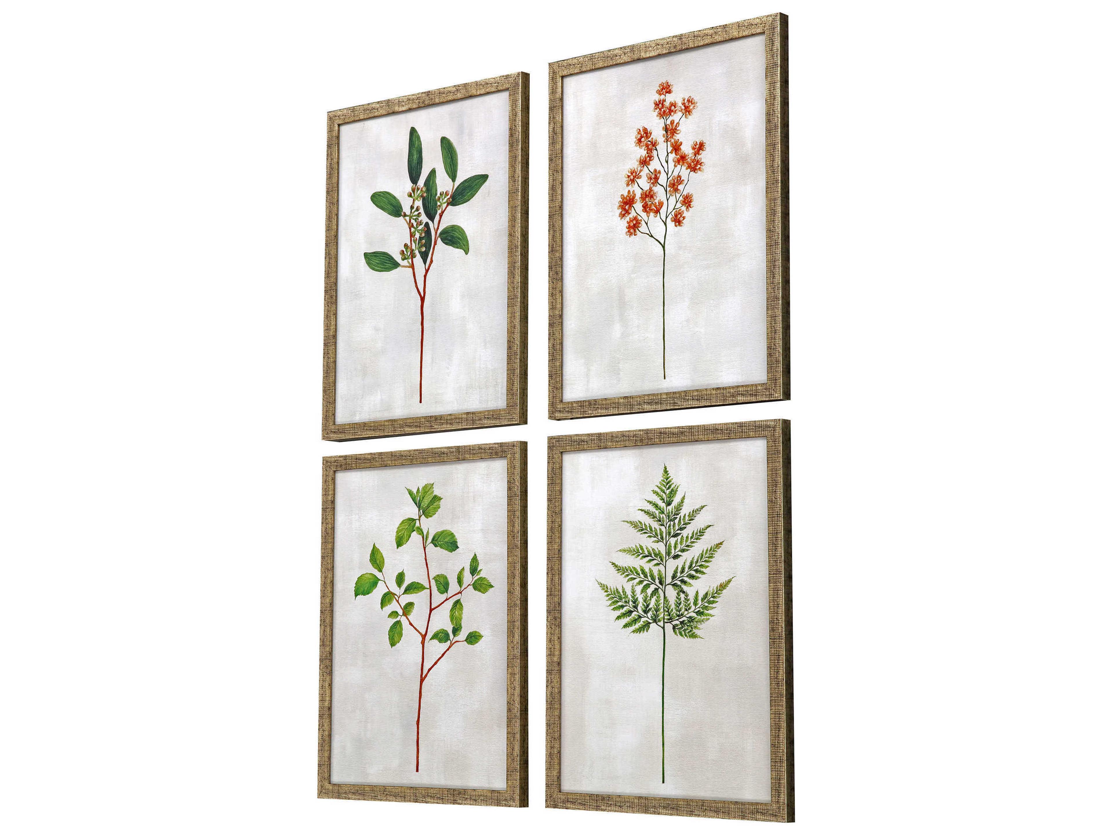 Paragon Florals Black Botanical-I Wall Art Set of 4