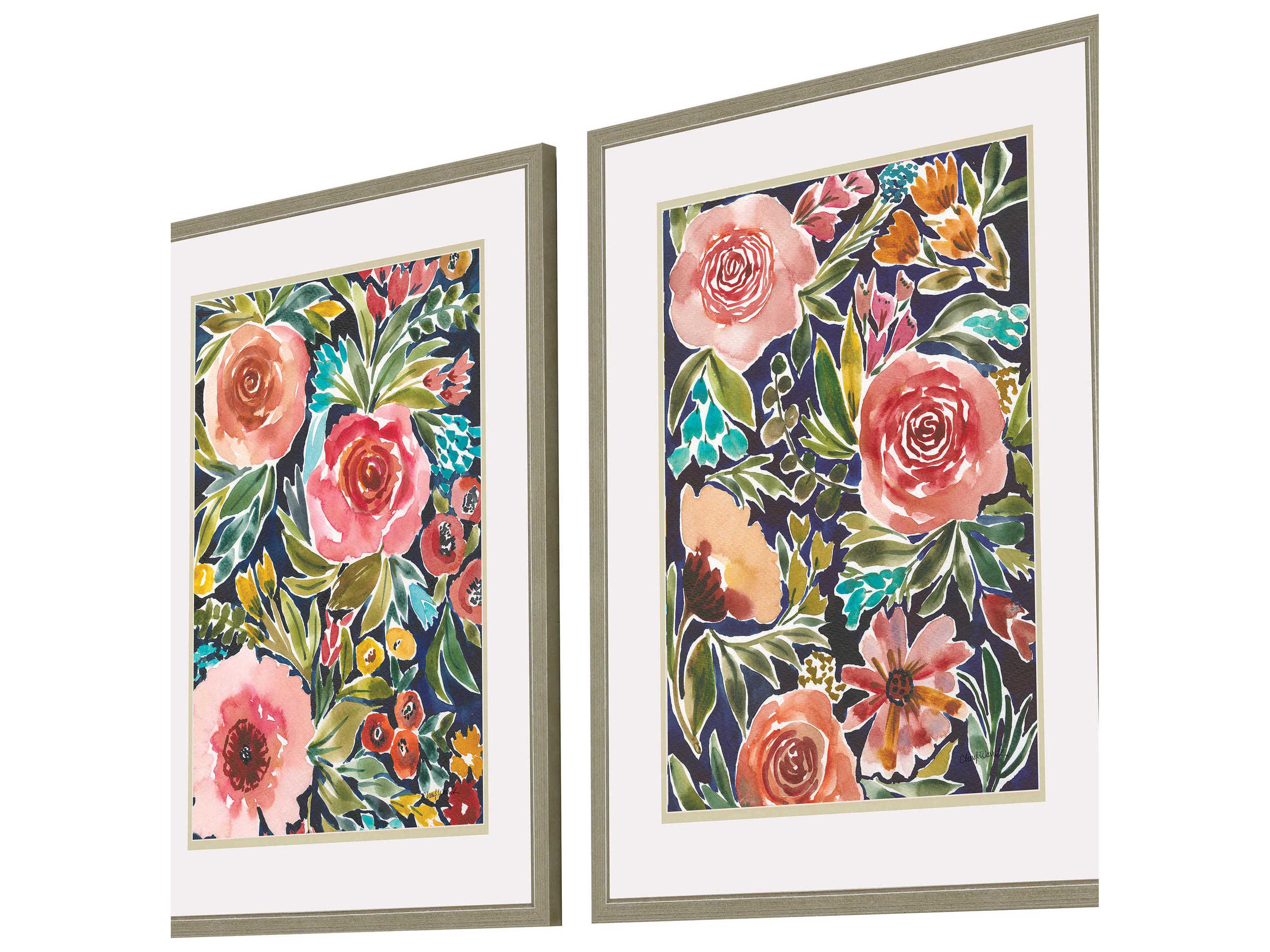 Paragon Florals Brown Flower Patch Wall Art Set of 2