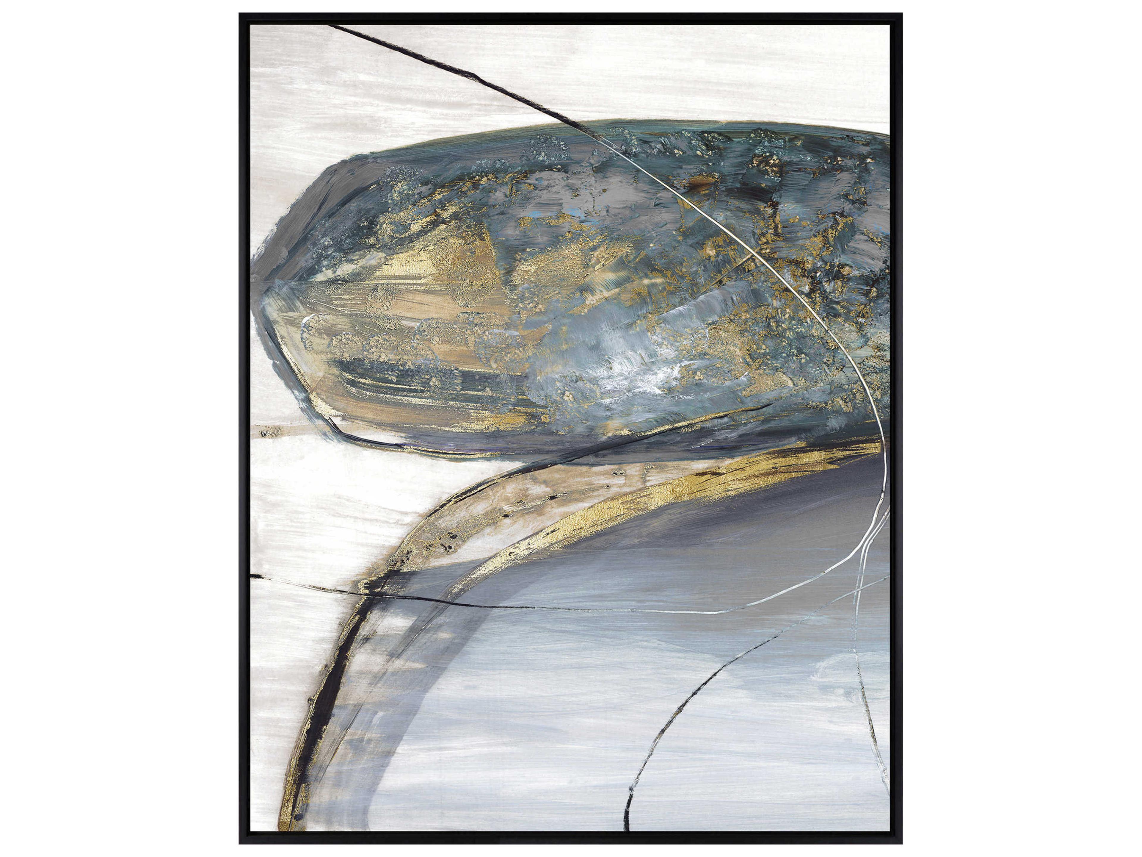 Teal Stones-I Canvas Wall Art