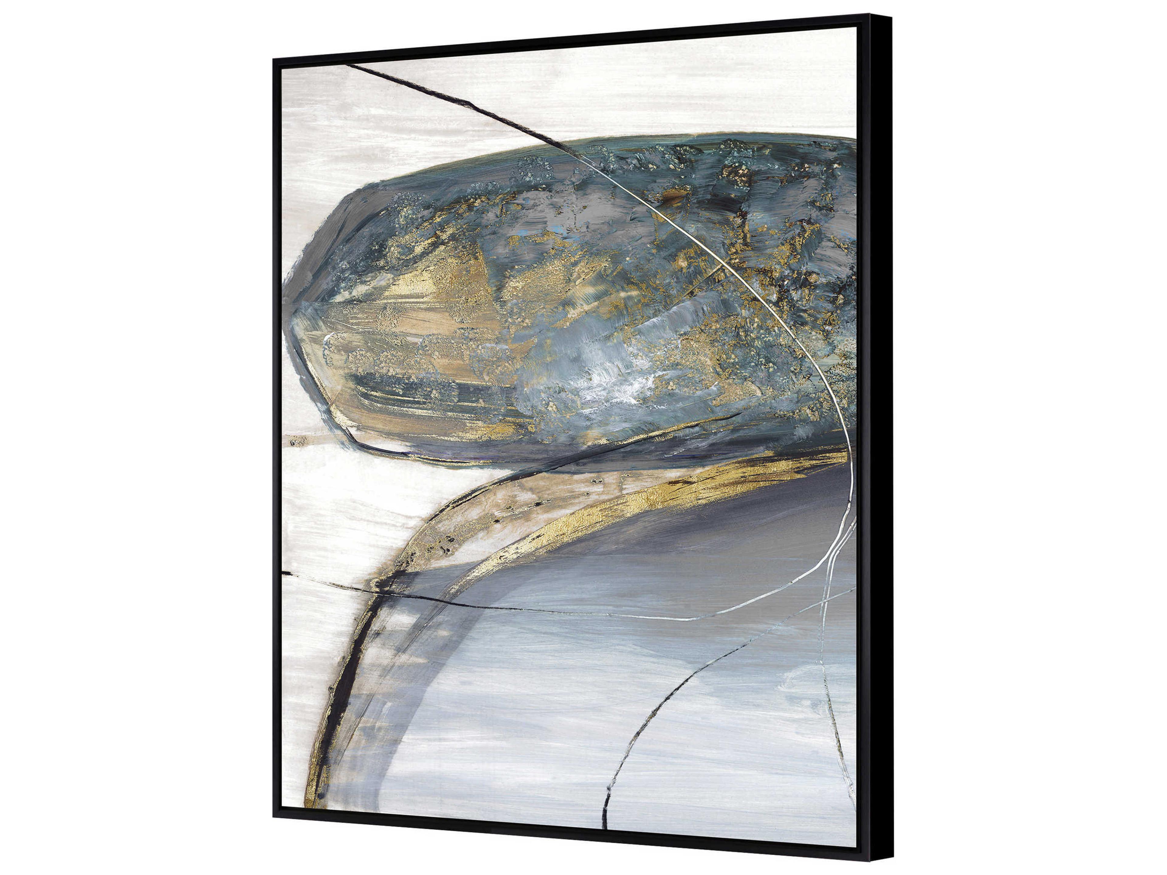 Paragon Teal Stones-I Canvas Wall Art