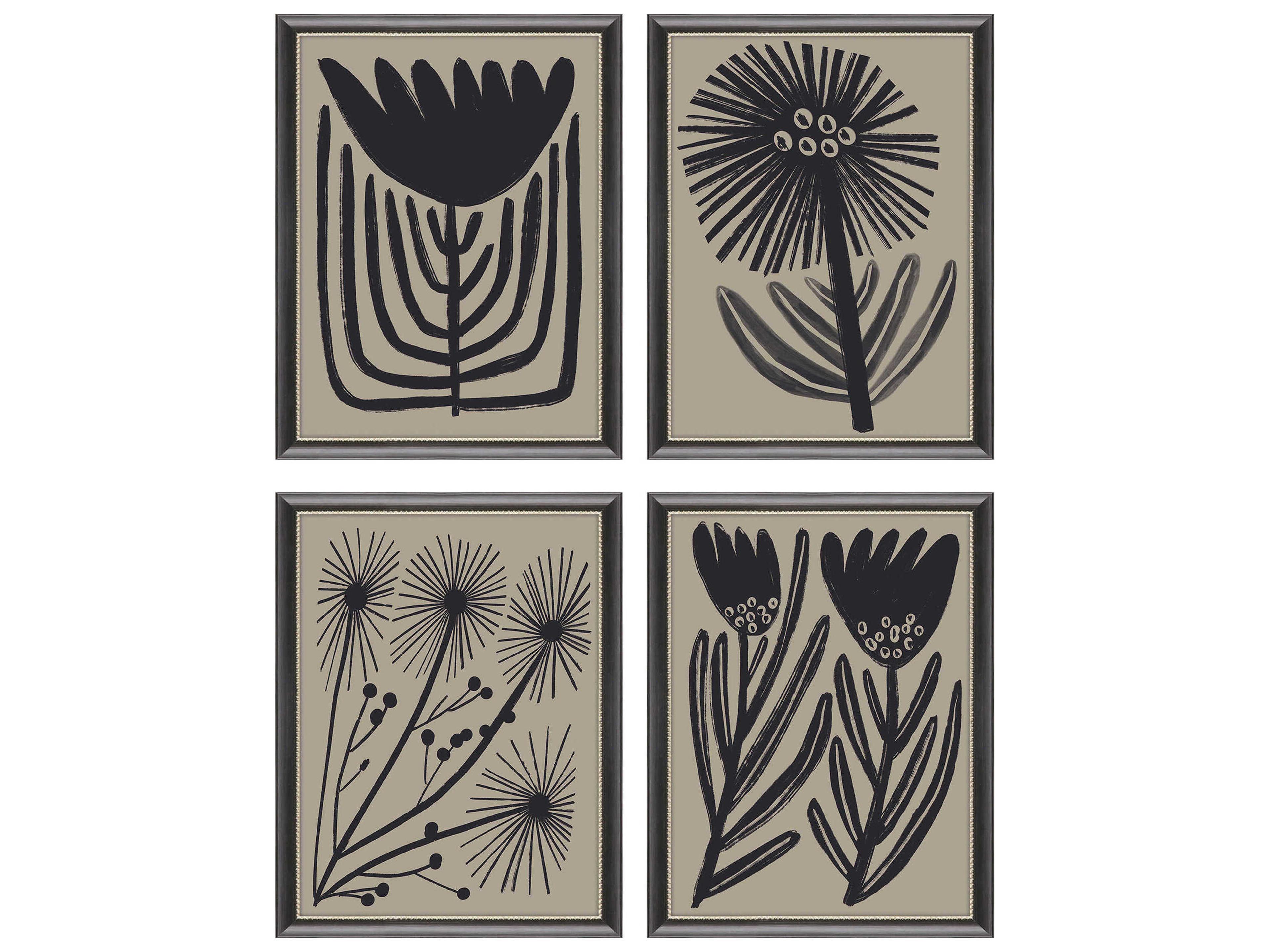 Paragon Simple Florals Wall Art Set of 4