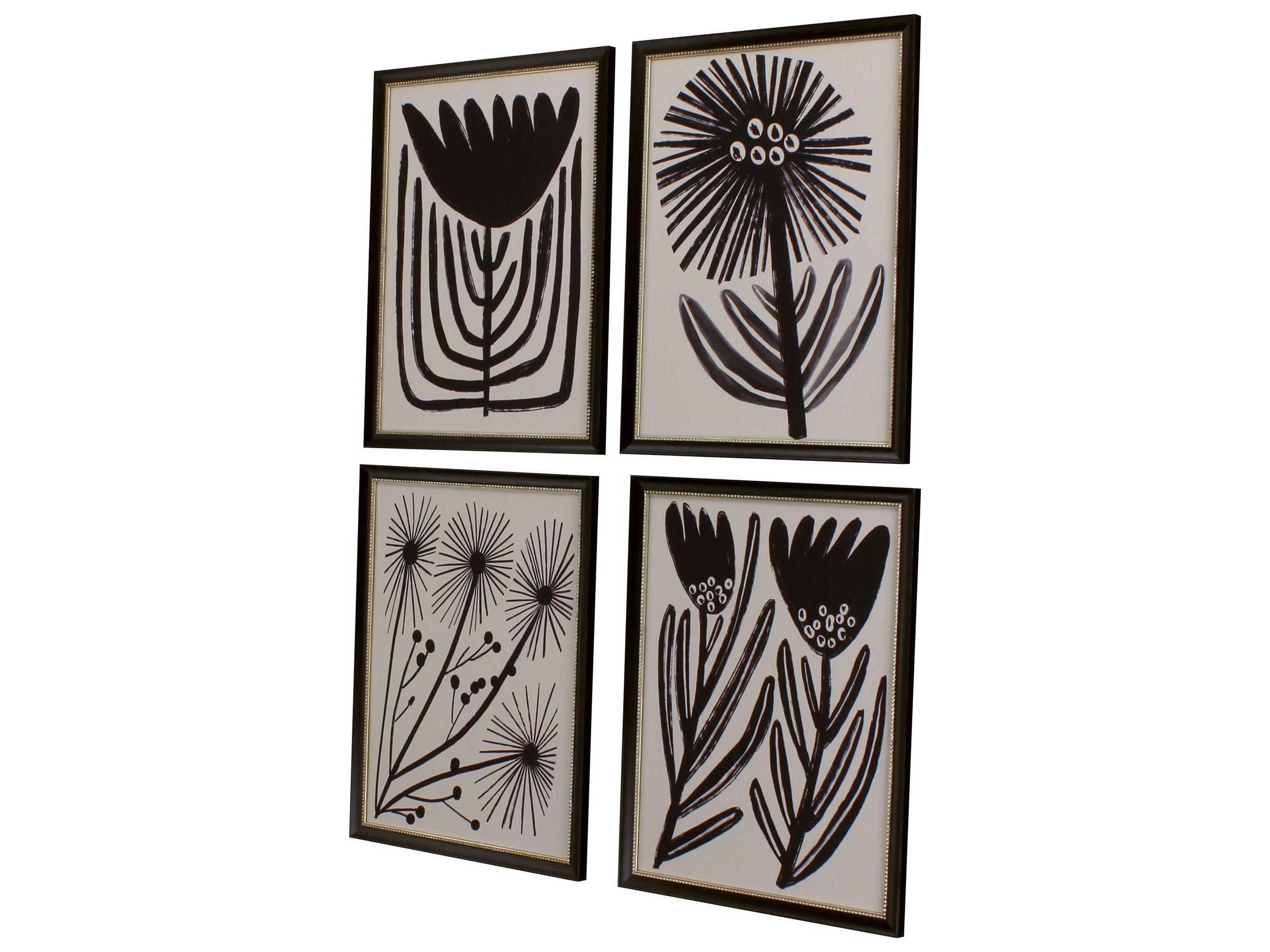 Paragon Simple Florals Wall Art Set of 4