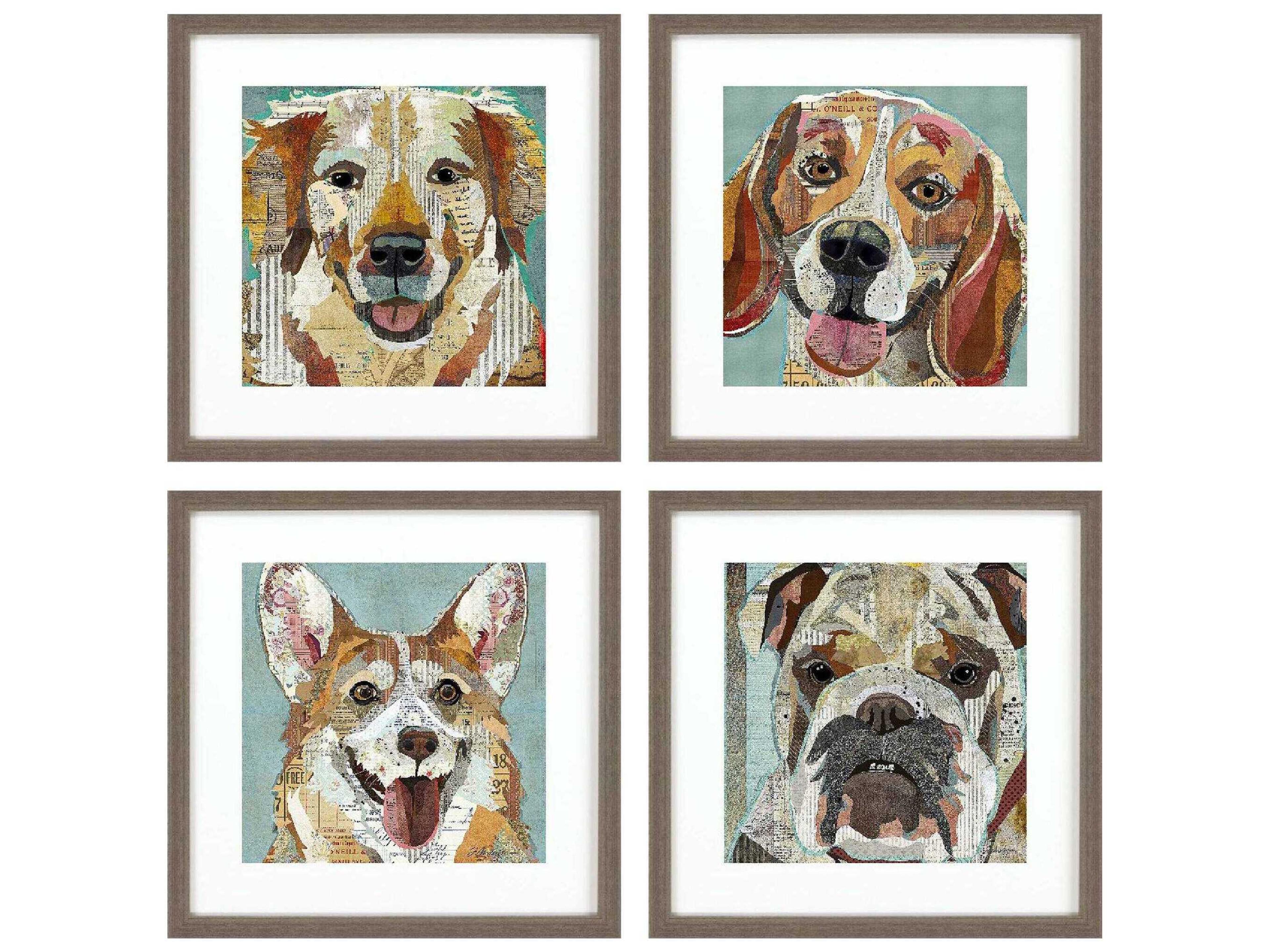 Paragon Animals Dog Collage-II Wall Art Set of 4