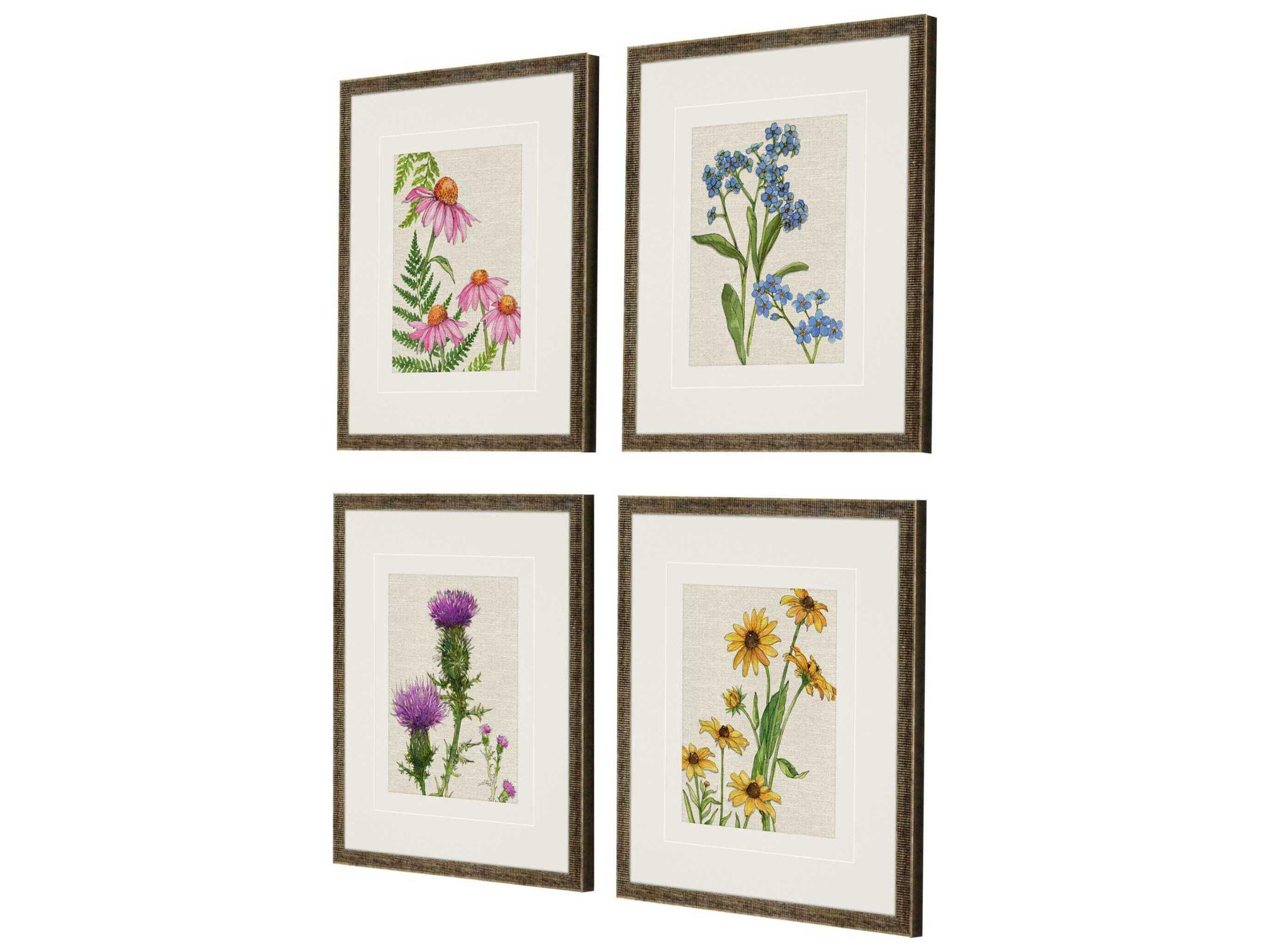 Paragon Florals Wildflowers Wall Art Set of 4