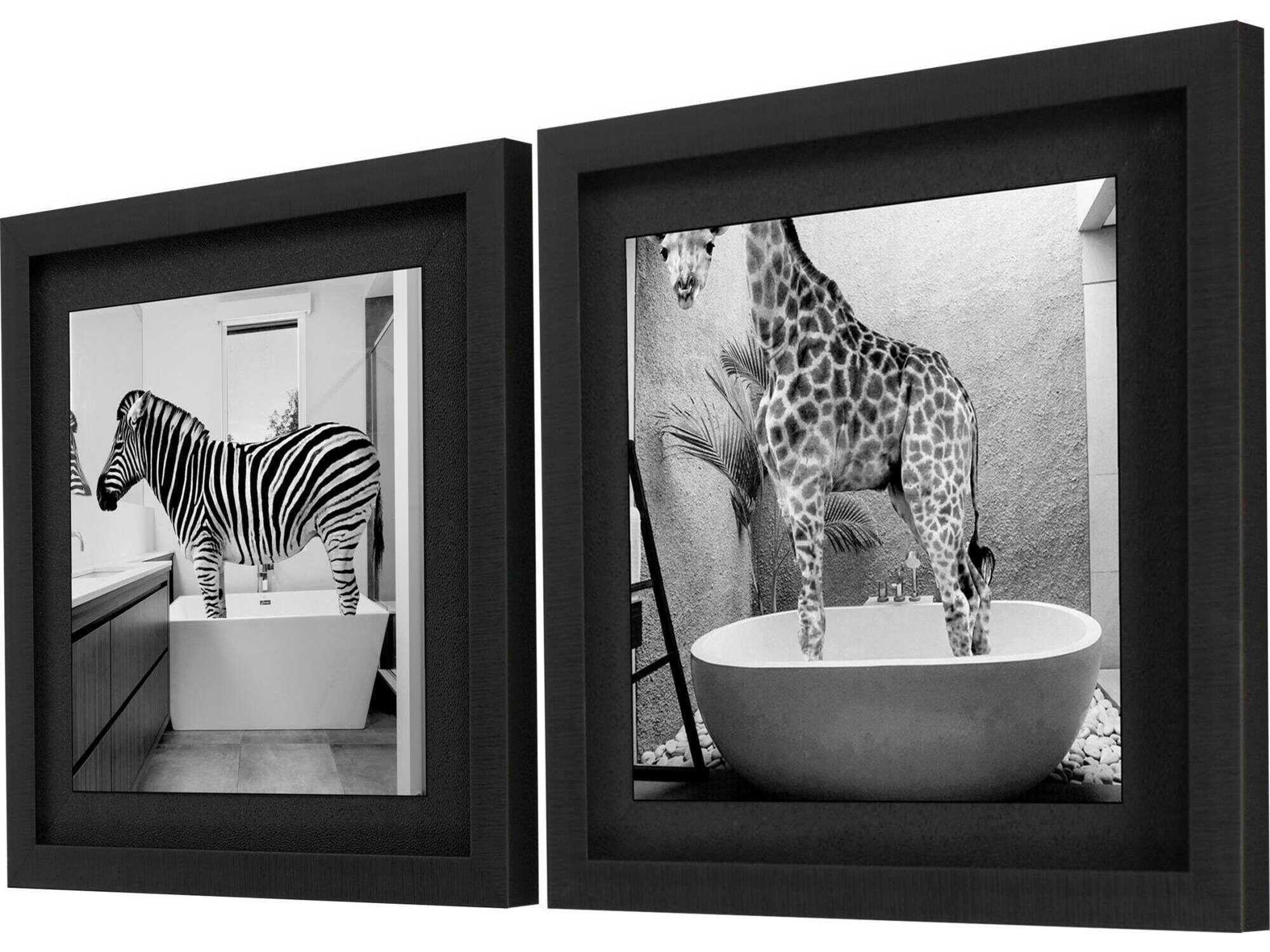 Paragon Animals Safari Bath-I Wall Art Set of 2