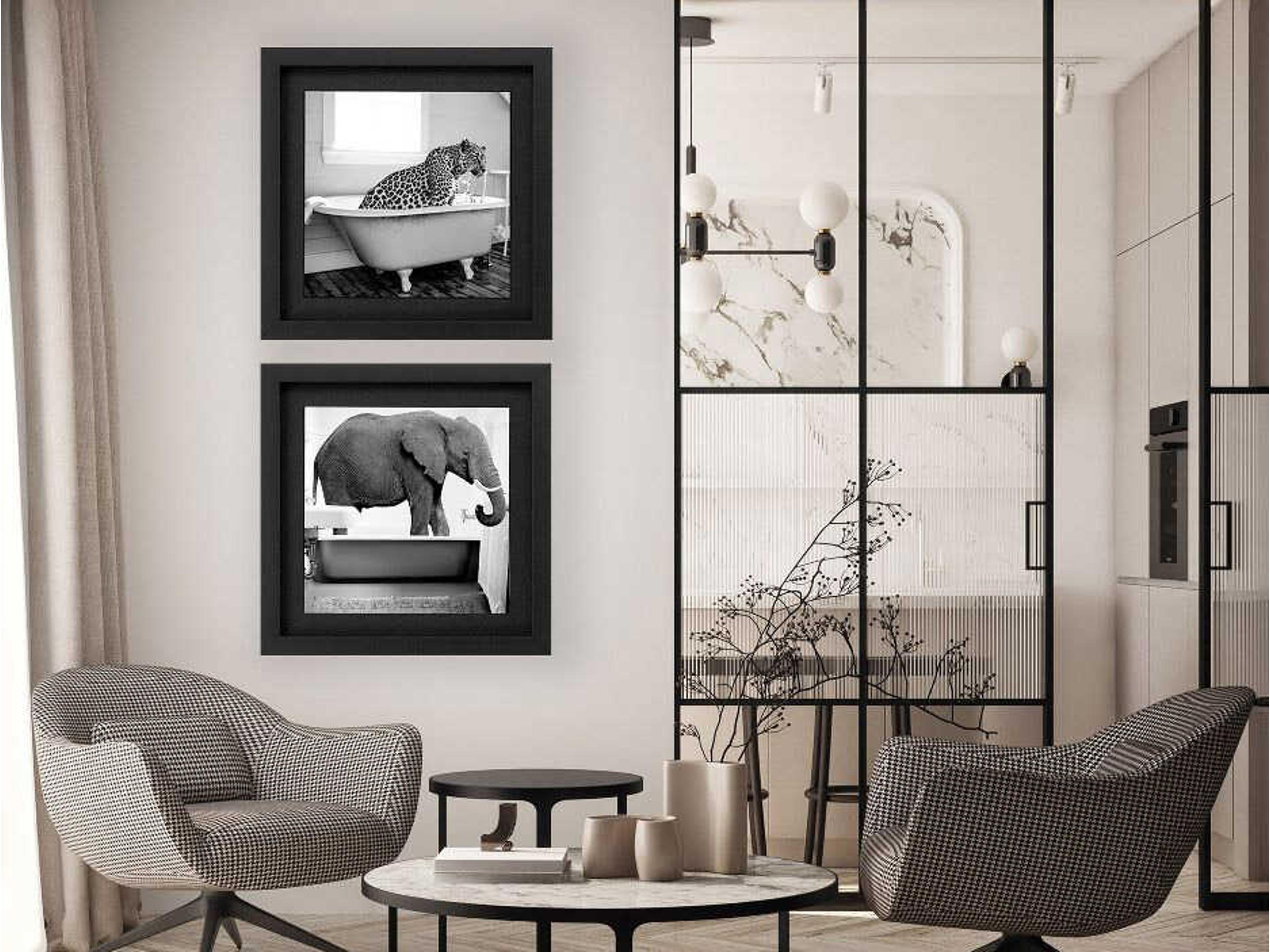 Paragon Animals Safari Bath-II Wall Art Set of 2