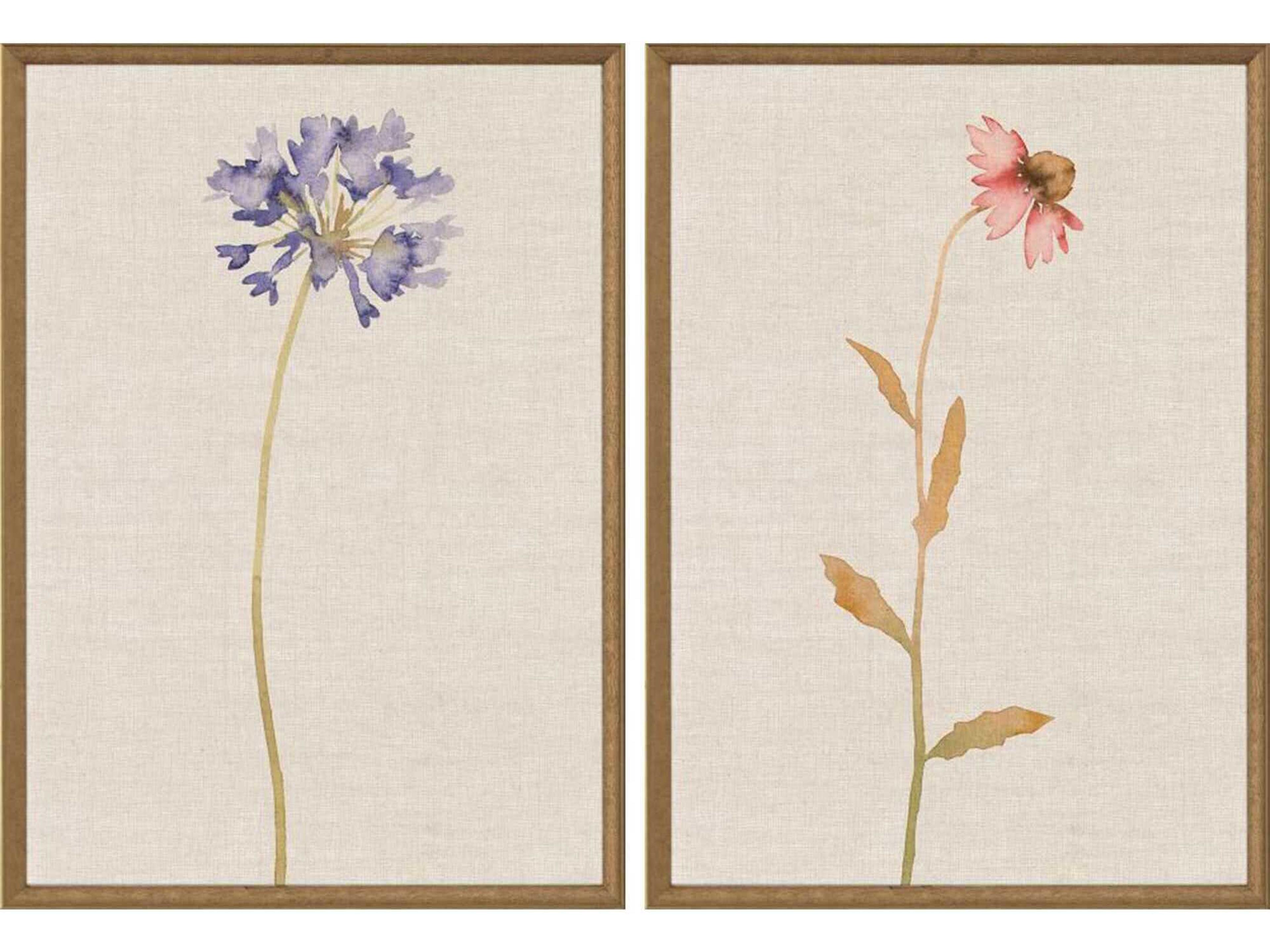 Paragon Florals Wild Flourish-I Wall Art Set of 2