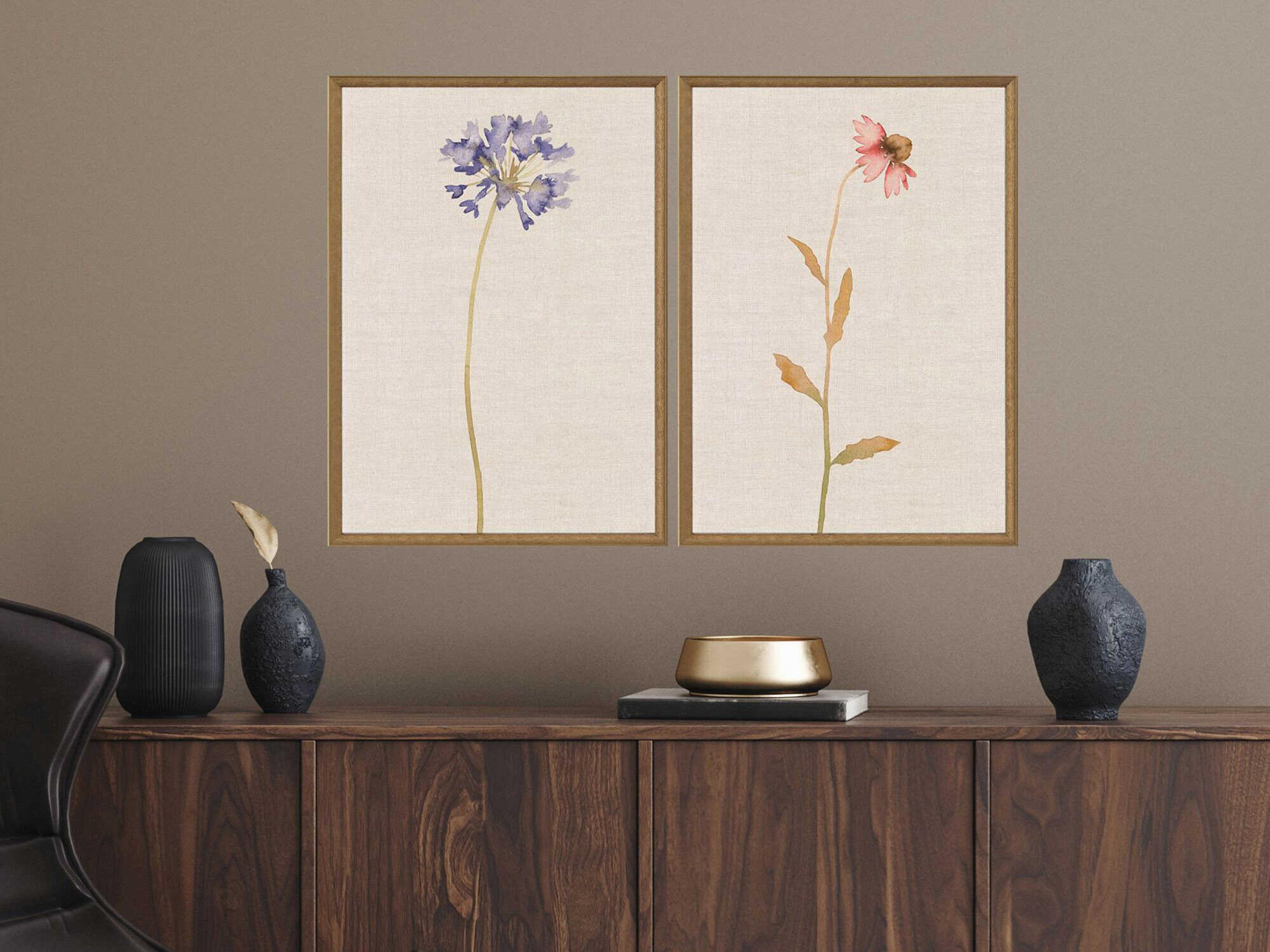 Paragon Florals Wild Flourish-I Wall Art Set of 2