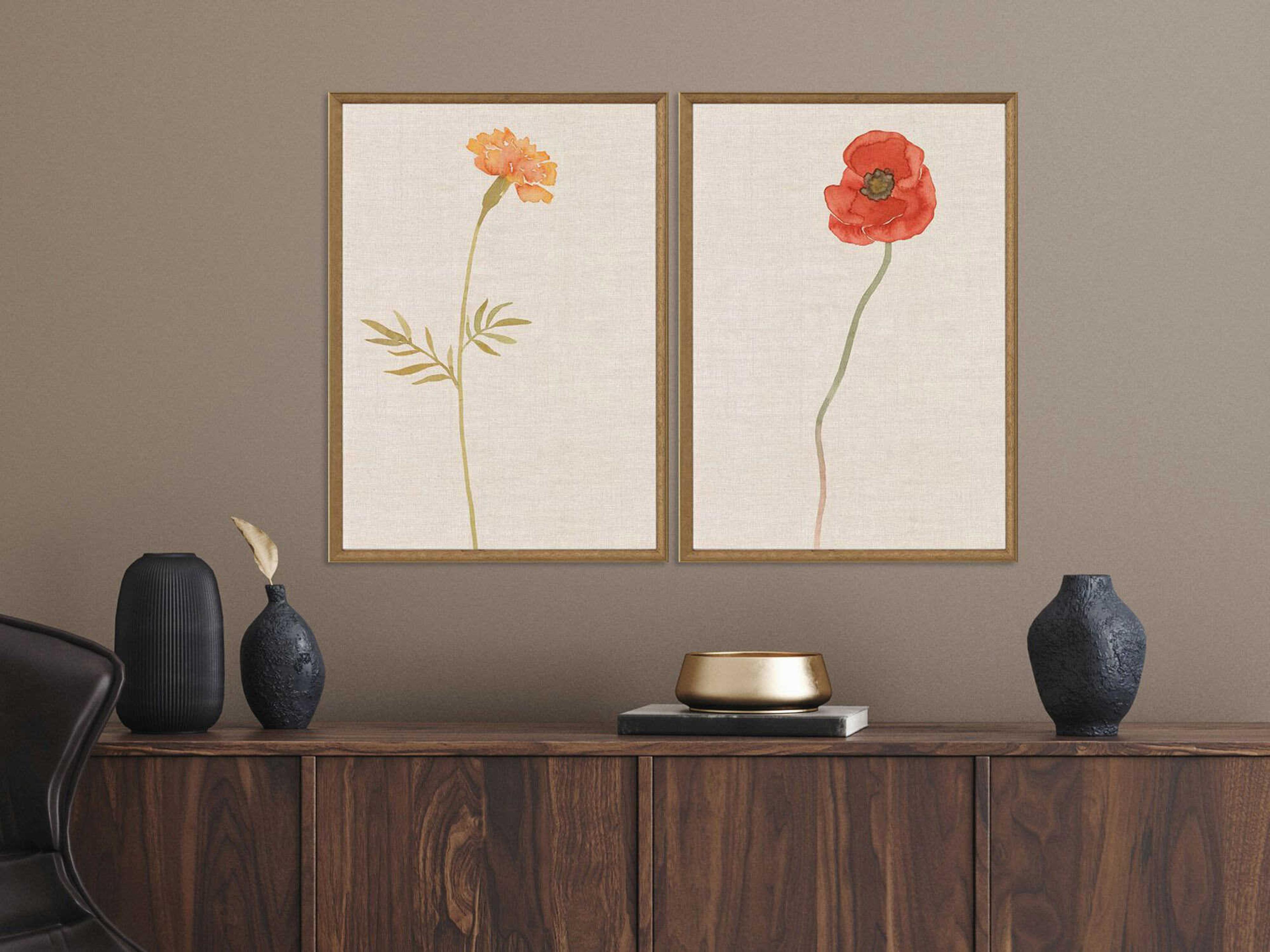 Paragon Florals Wild Flourish-II Wall Art Set of 2