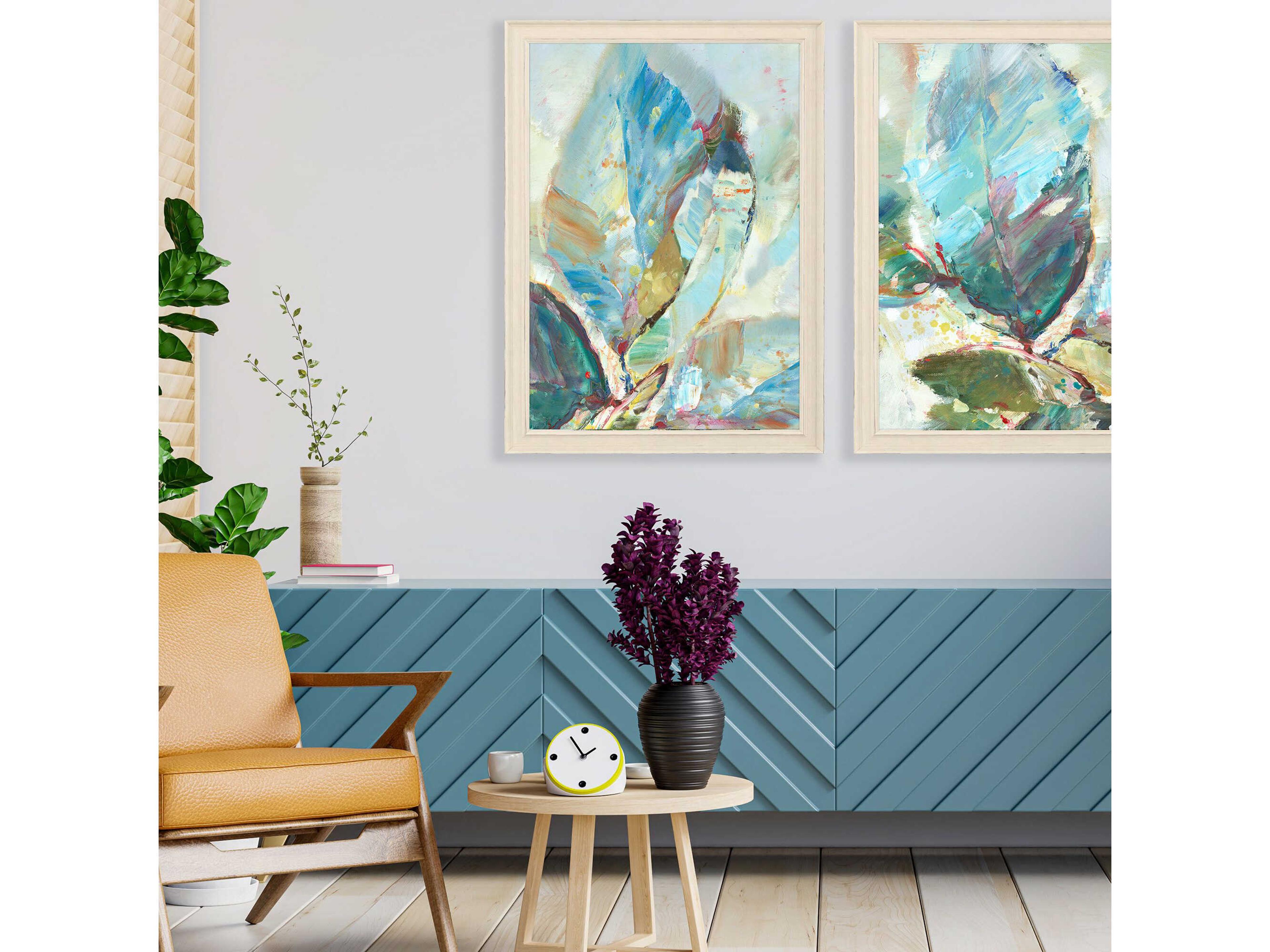 Paragon Florals Aqua Leaf-I Wall Art