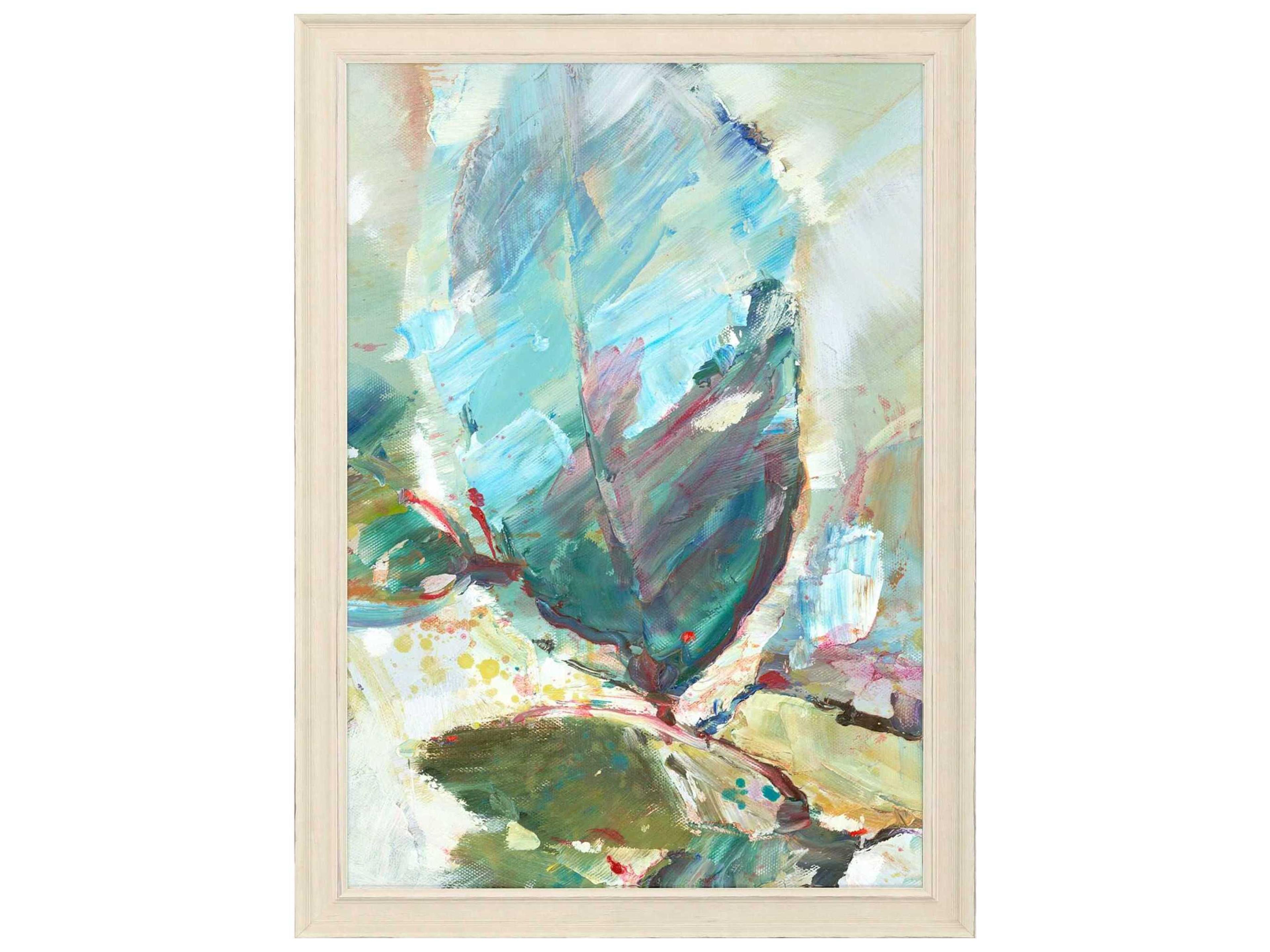 Florals Aqua Leaf-II Wall Art