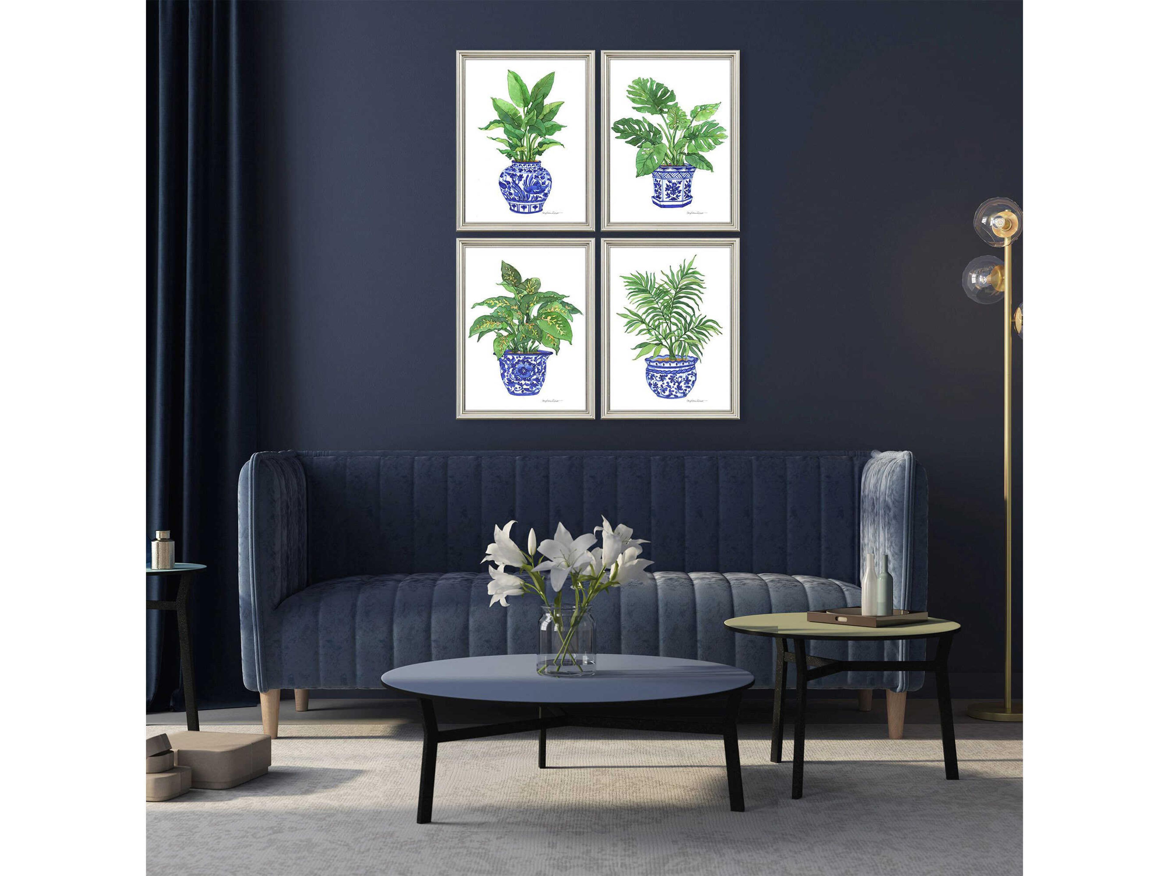 Paragon Botanical Blues Wall Art Set of 4