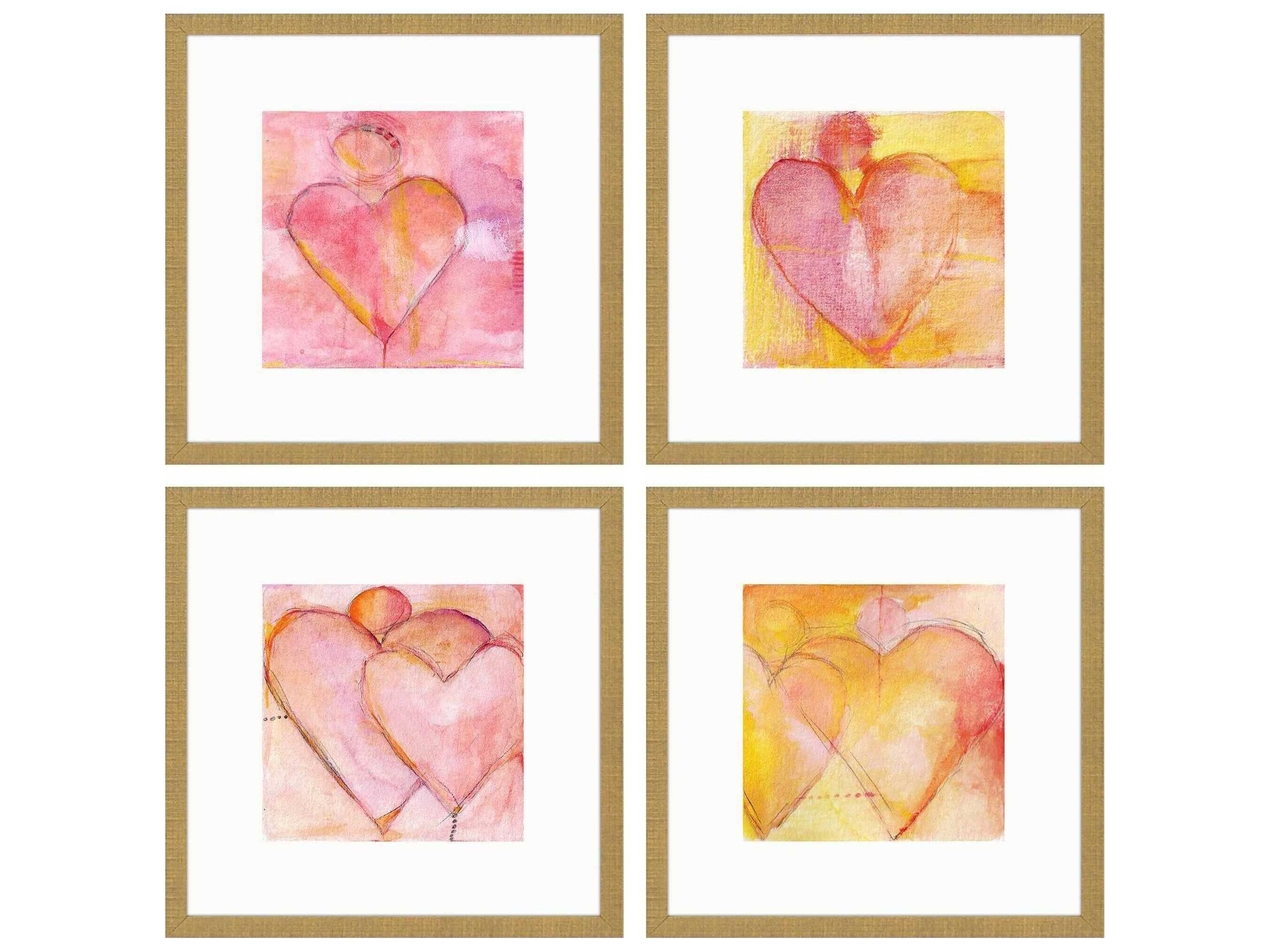 Paragon Heart of Hearts Wall Art Set of 4