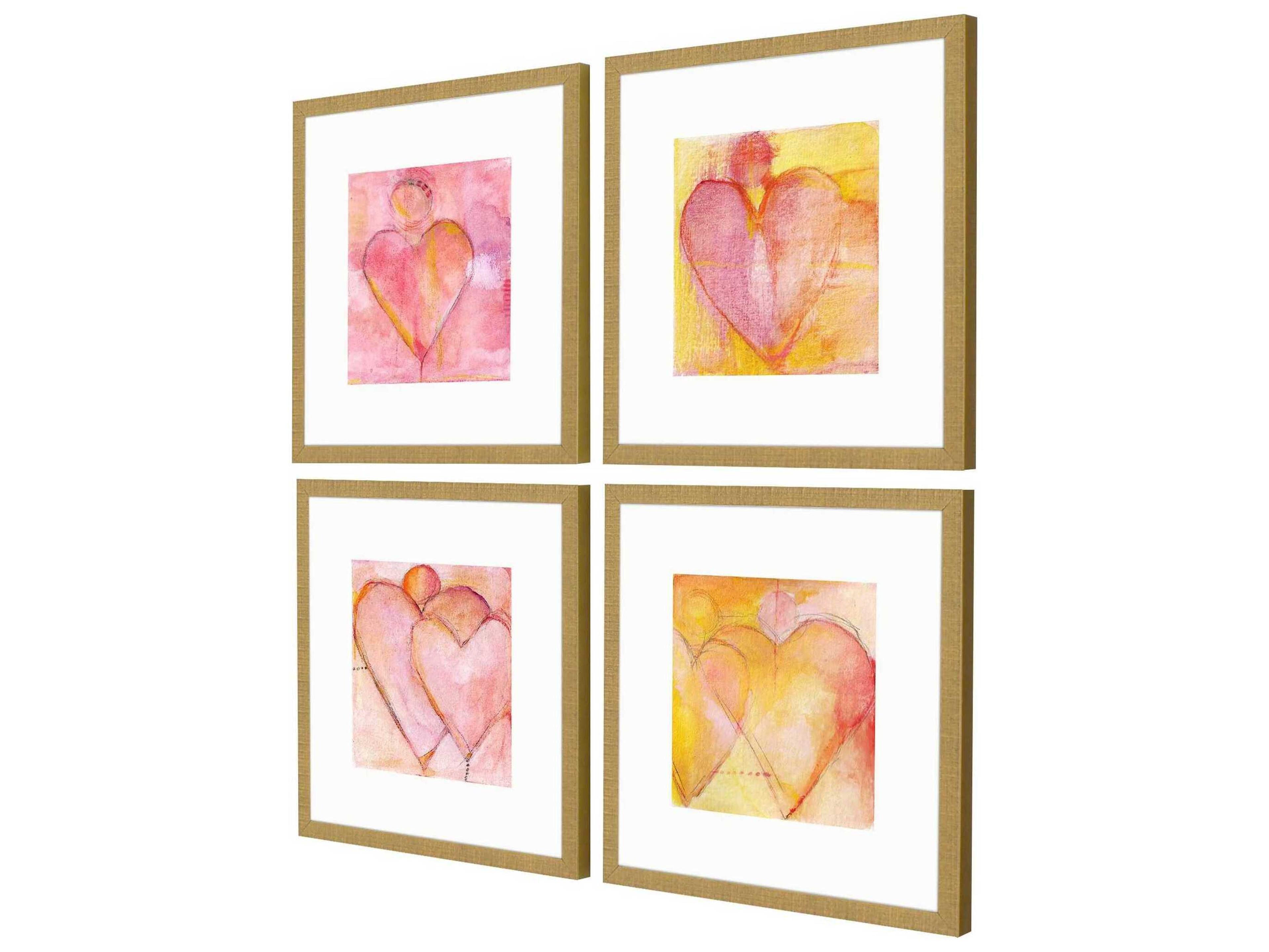 Paragon Heart of Hearts Wall Art Set of 4
