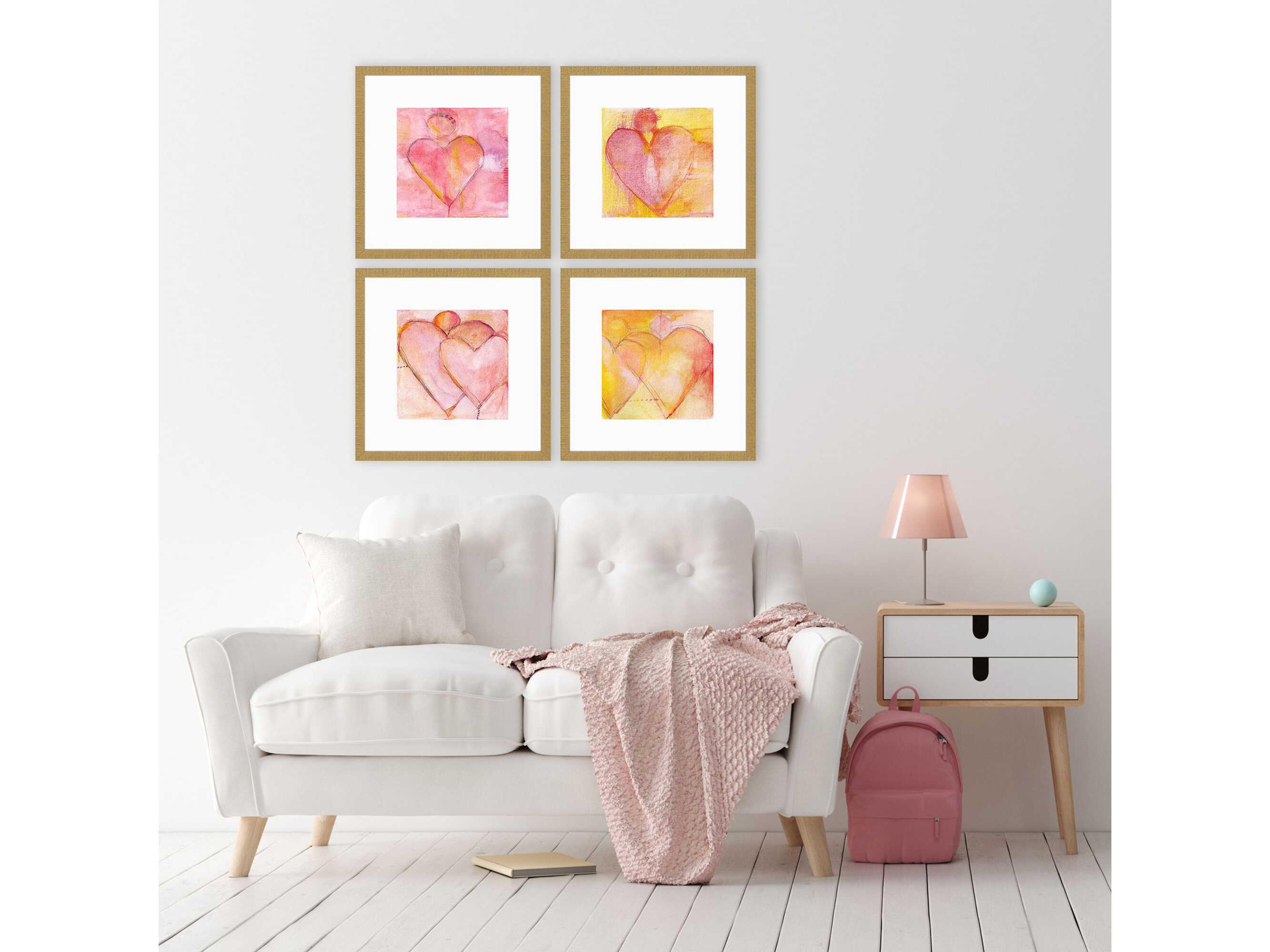 Paragon Heart of Hearts Wall Art Set of 4