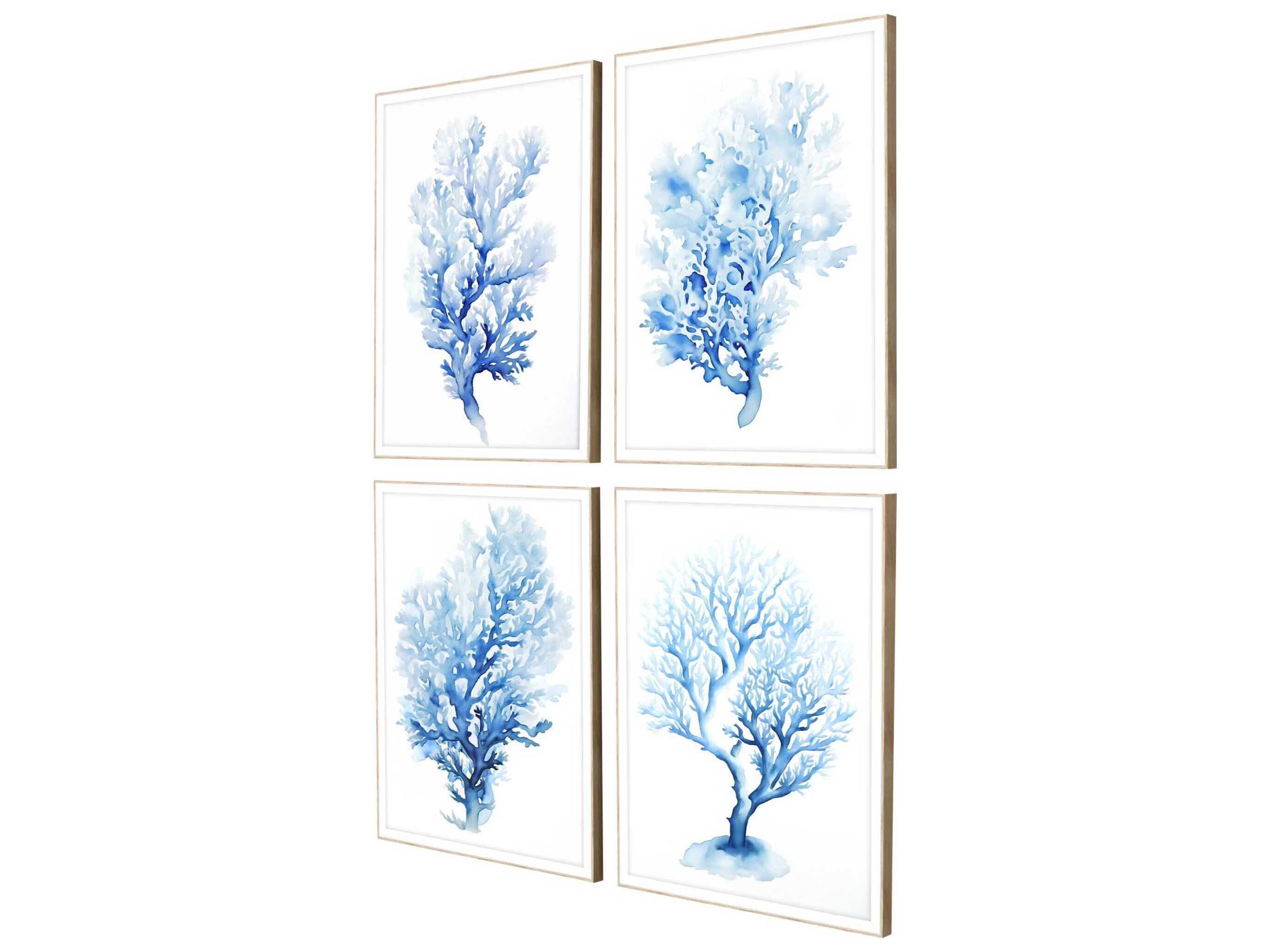 Paragon Indigo Coral Wall Art Set of 4
