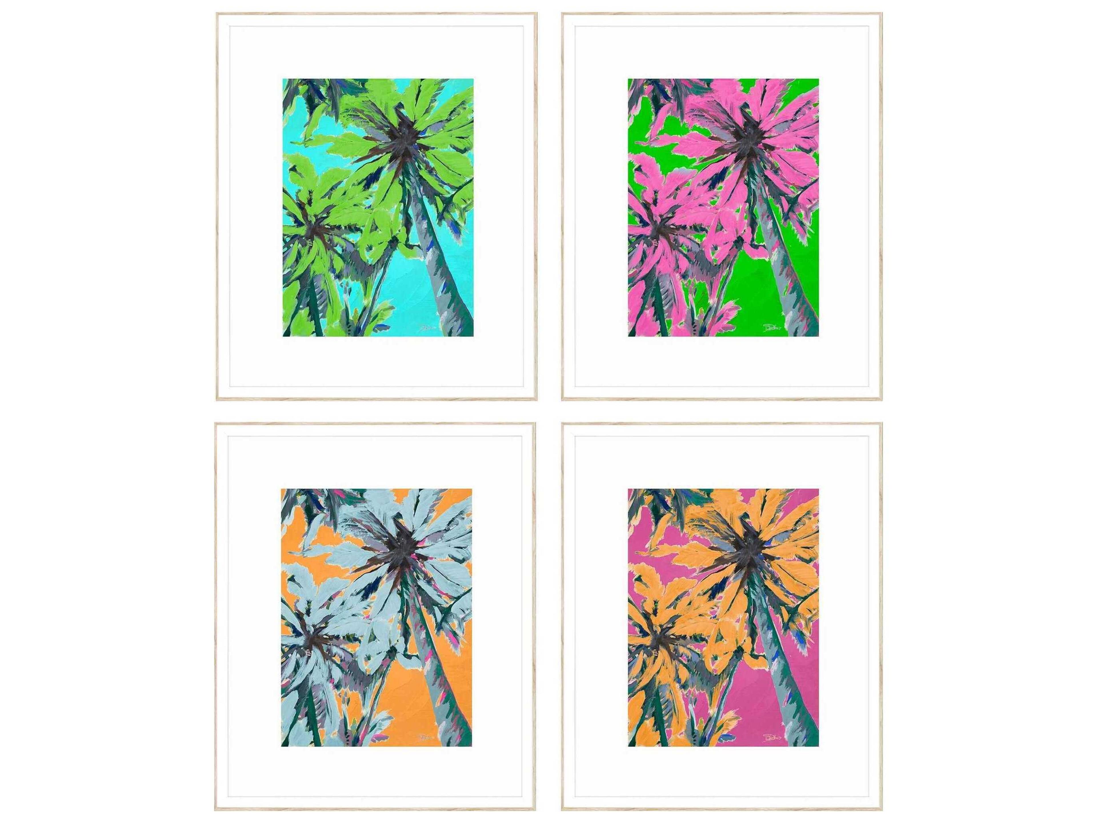 Bright Palms Wall Art Set of 4