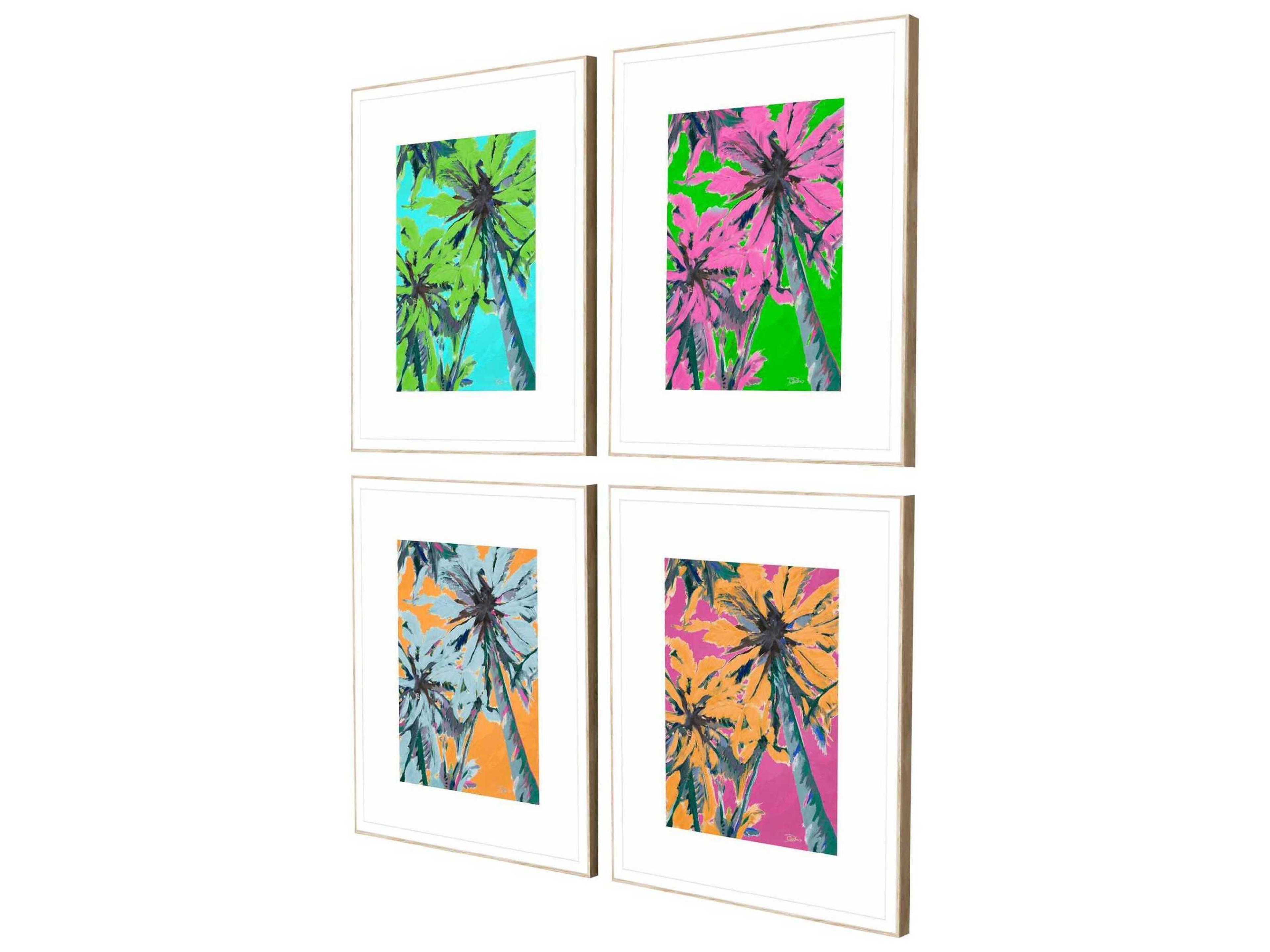 Paragon Bright Palms Wall Art Set of 4