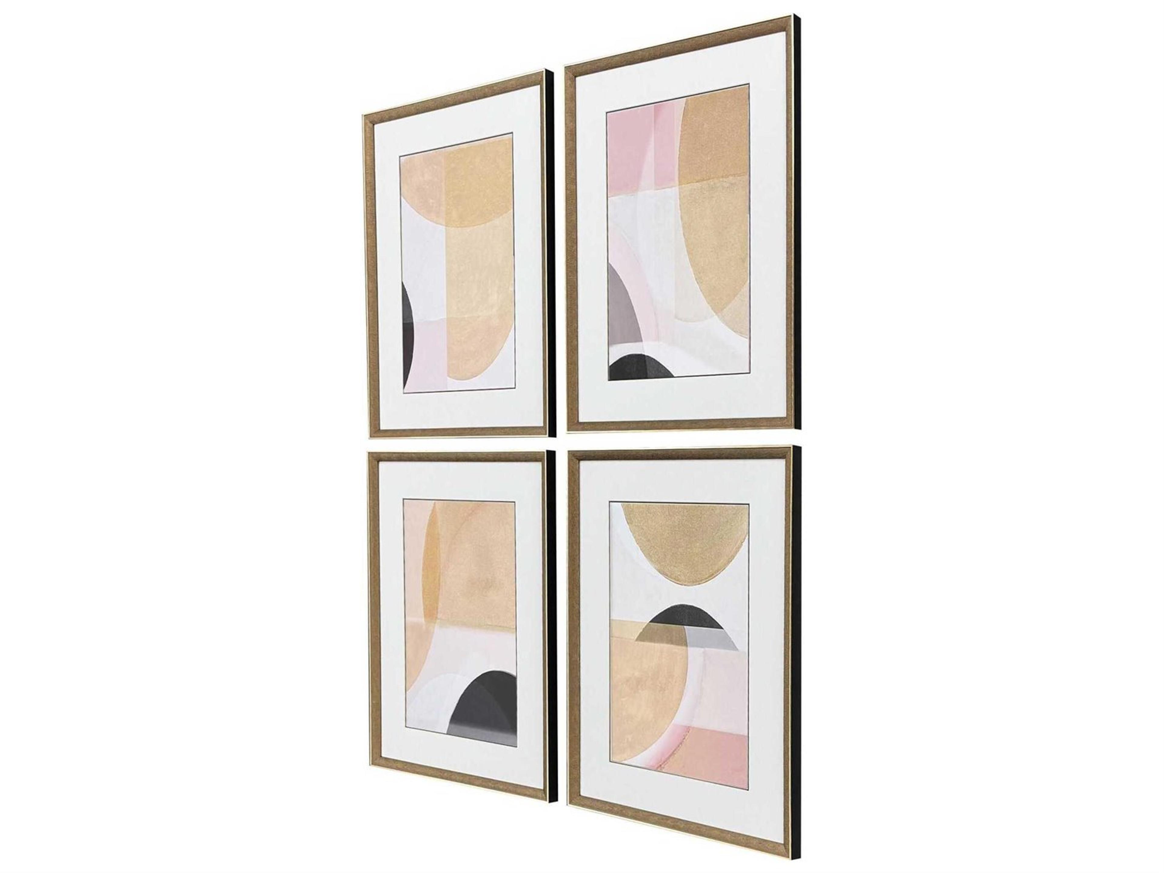 Paragon Abstract Curved Forms Wall Art Set of 4