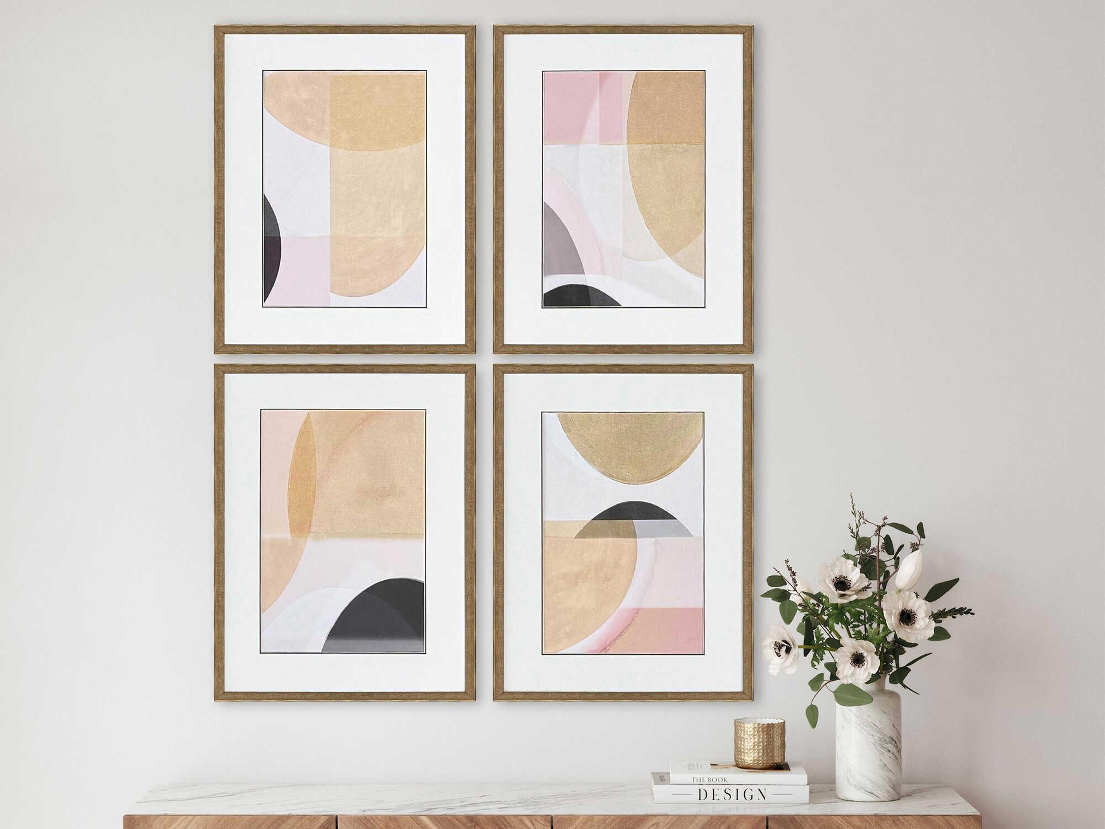 Paragon Abstract Curved Forms Wall Art Set of 4