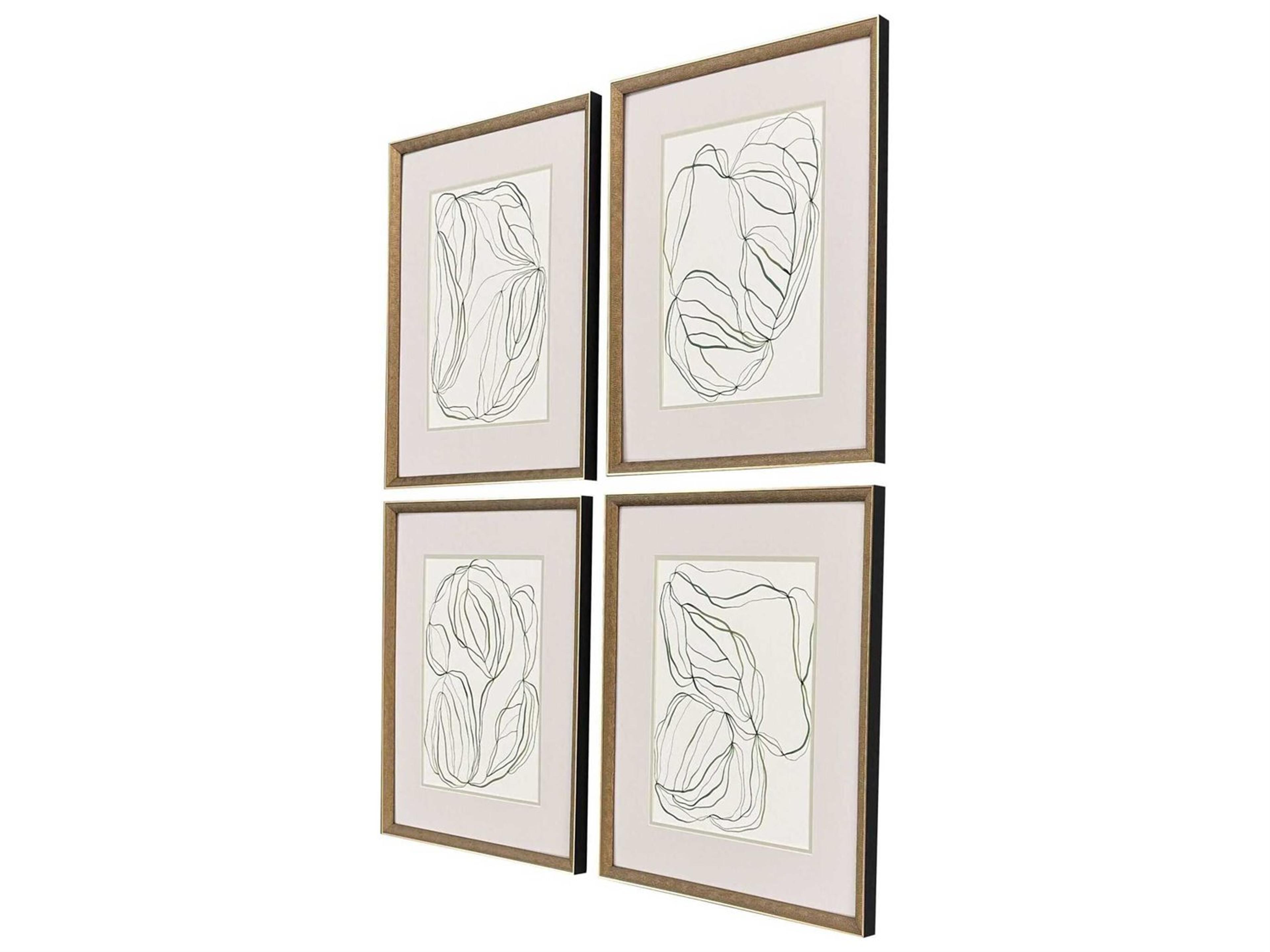 Paragon Abstract Linear Composition Wall Art Set of 4