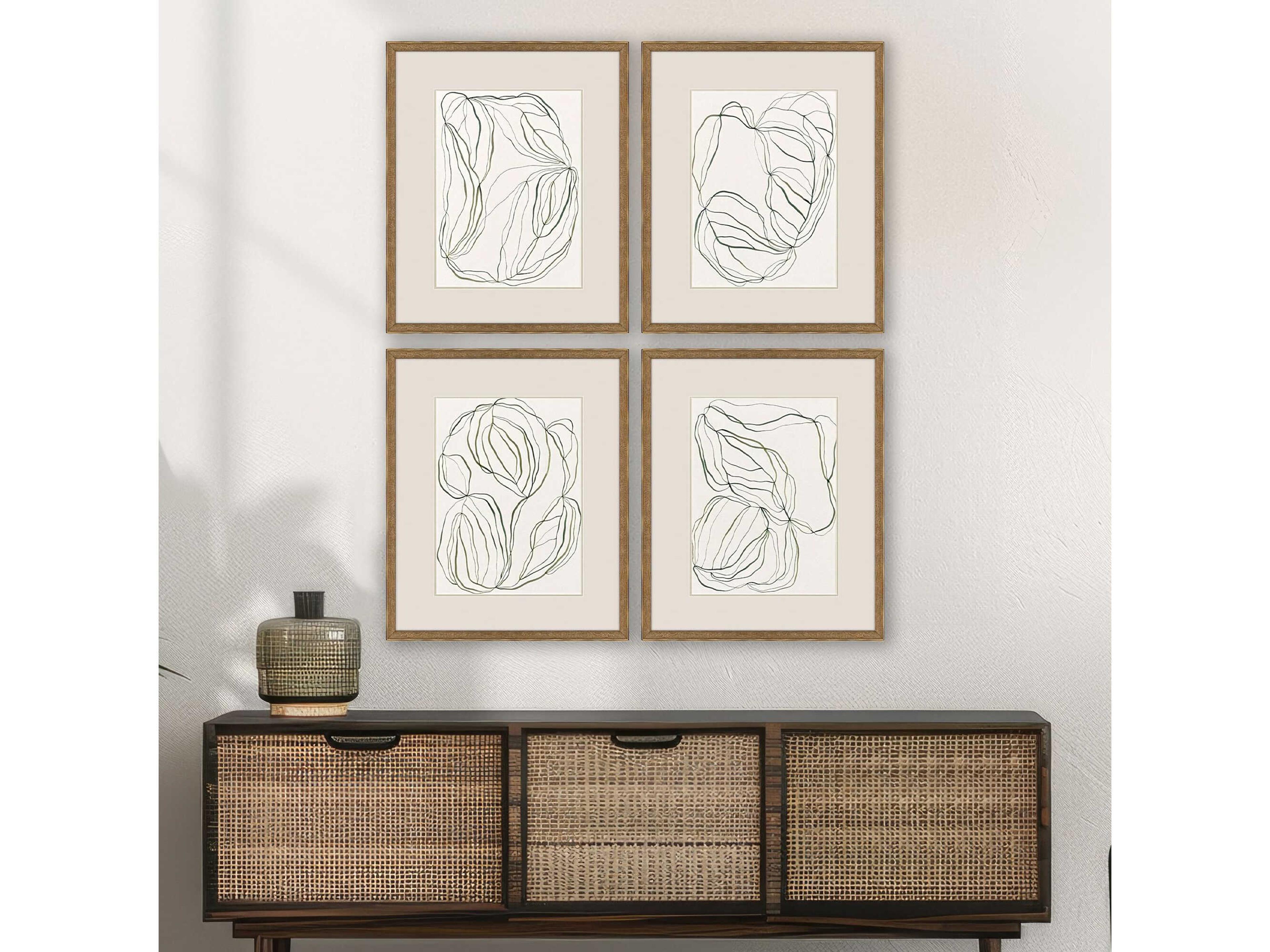 Paragon Abstract Linear Composition Wall Art Set of 4