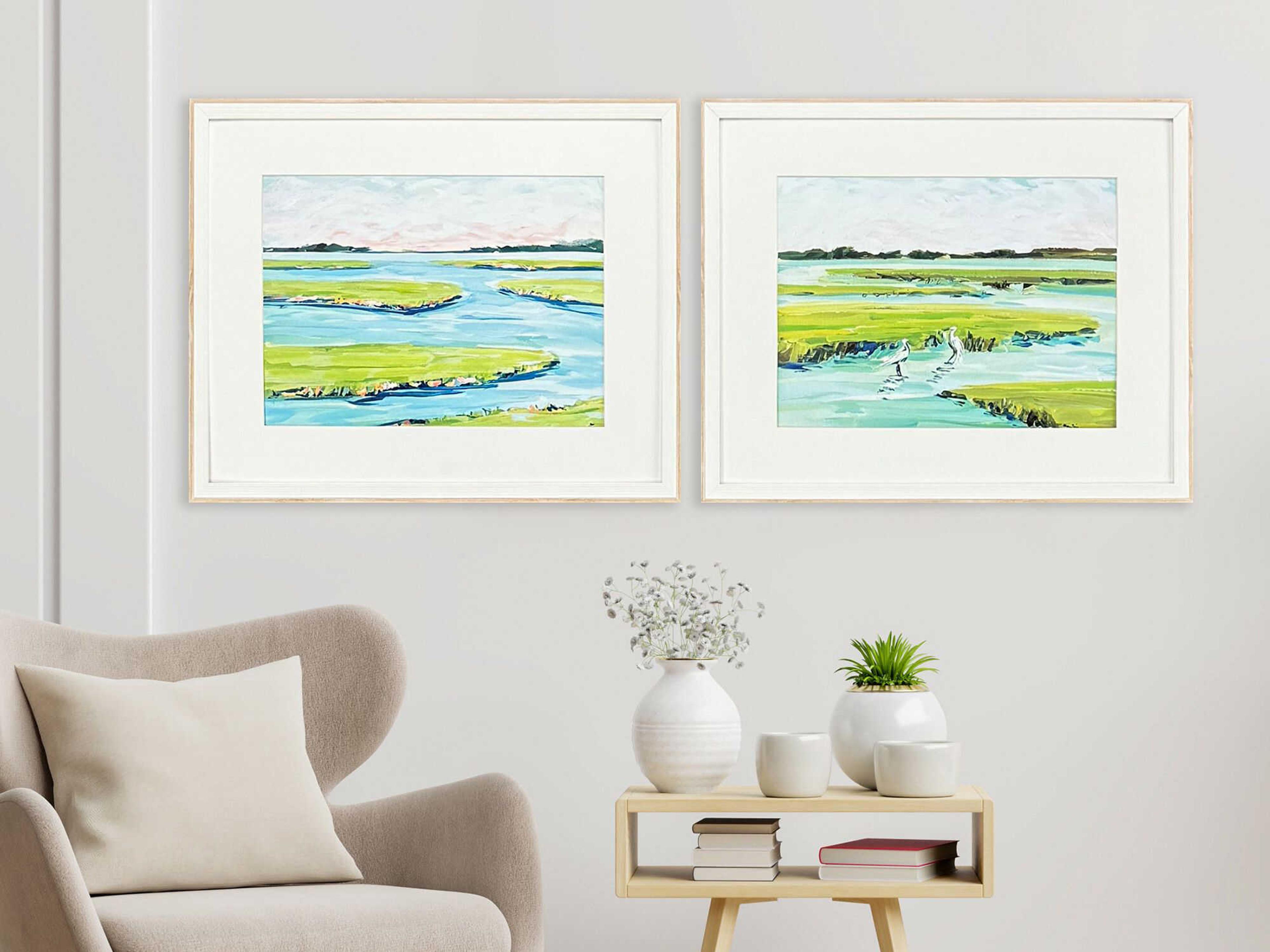 Paragon Waterside Dusky Marsh Wall Art Set of 2