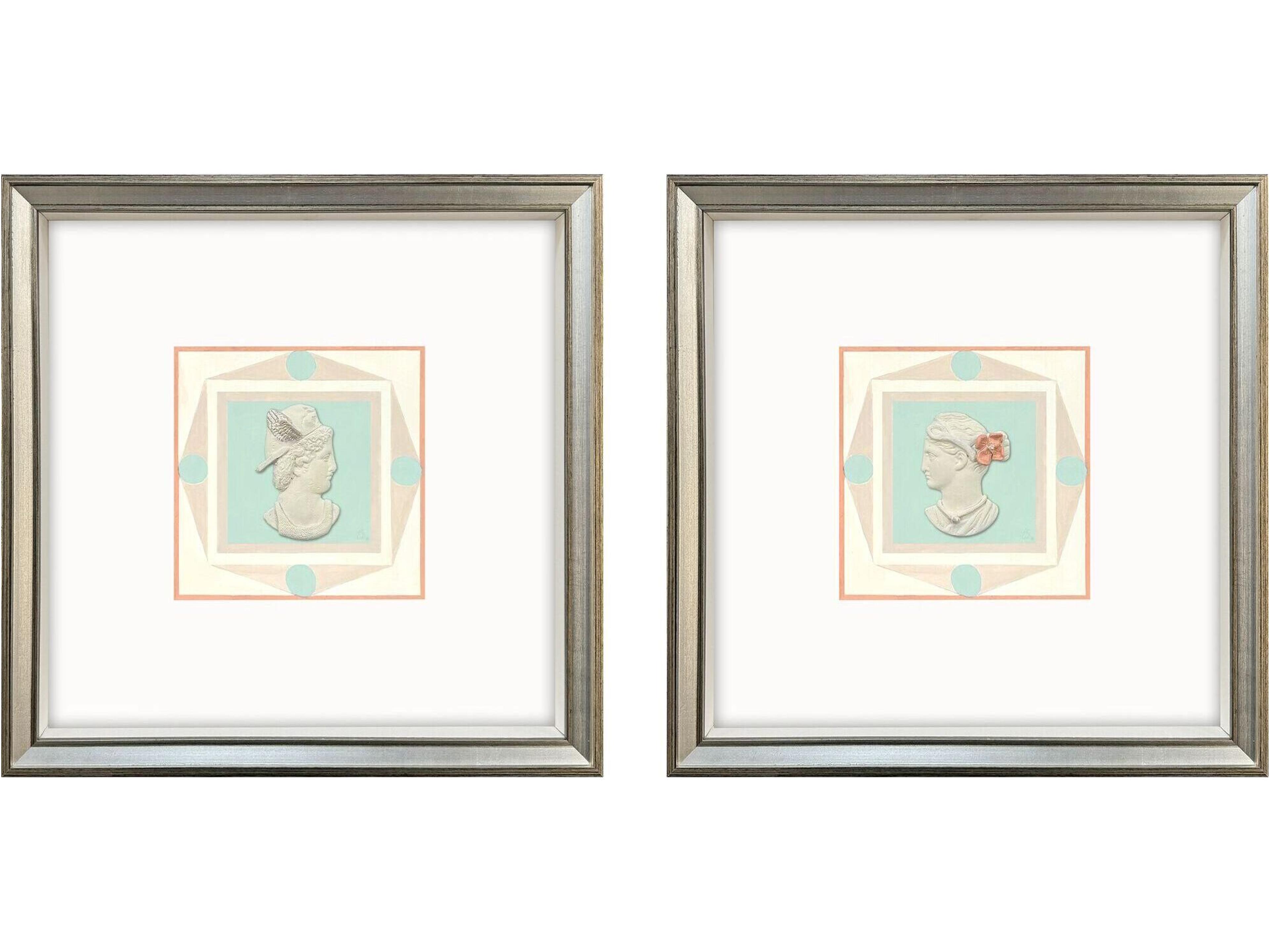 Paragon Intaglio Busts Framed Art - Set of 2