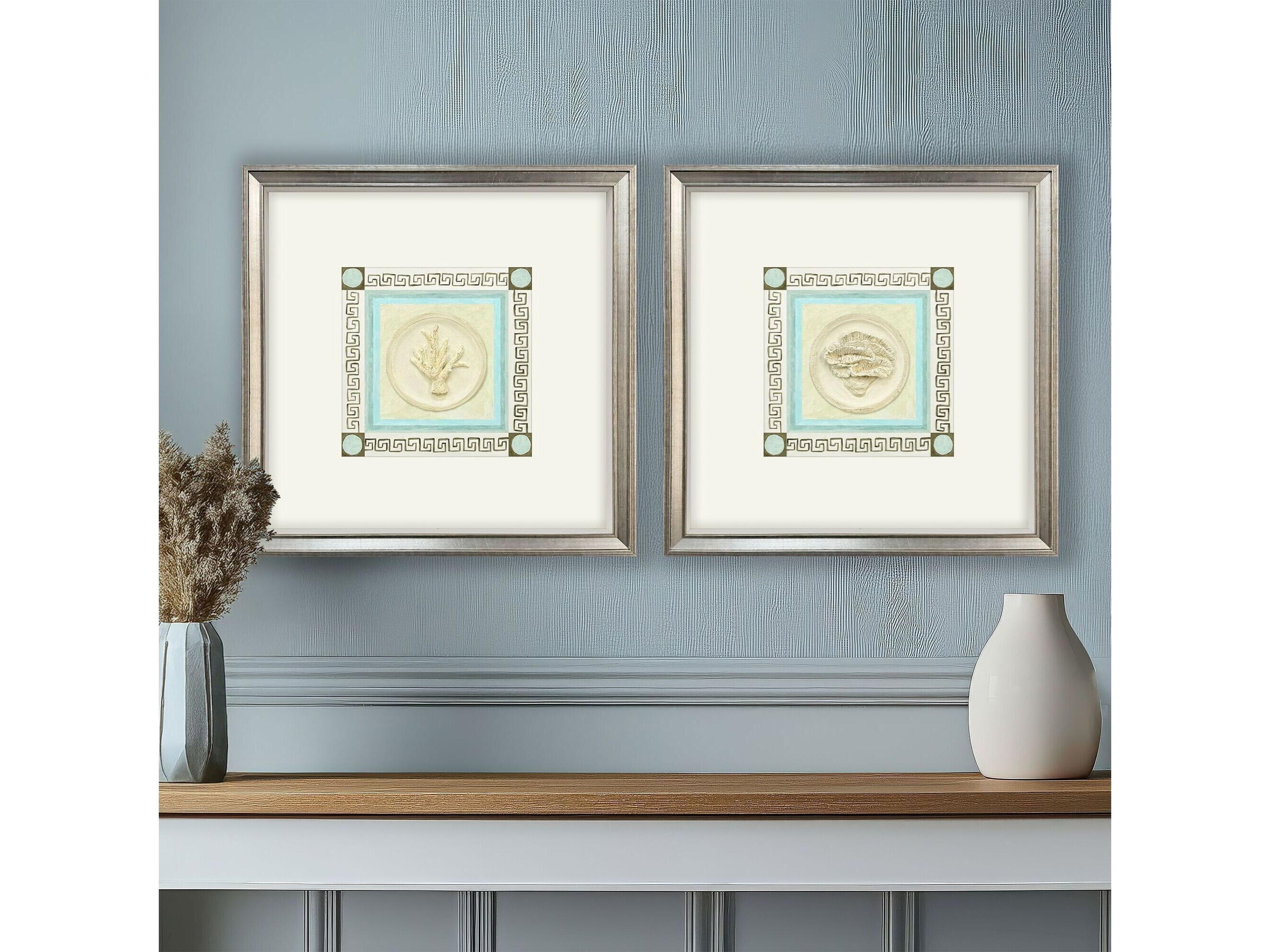 Paragon Coral Circles I Framed Art - Set of 2