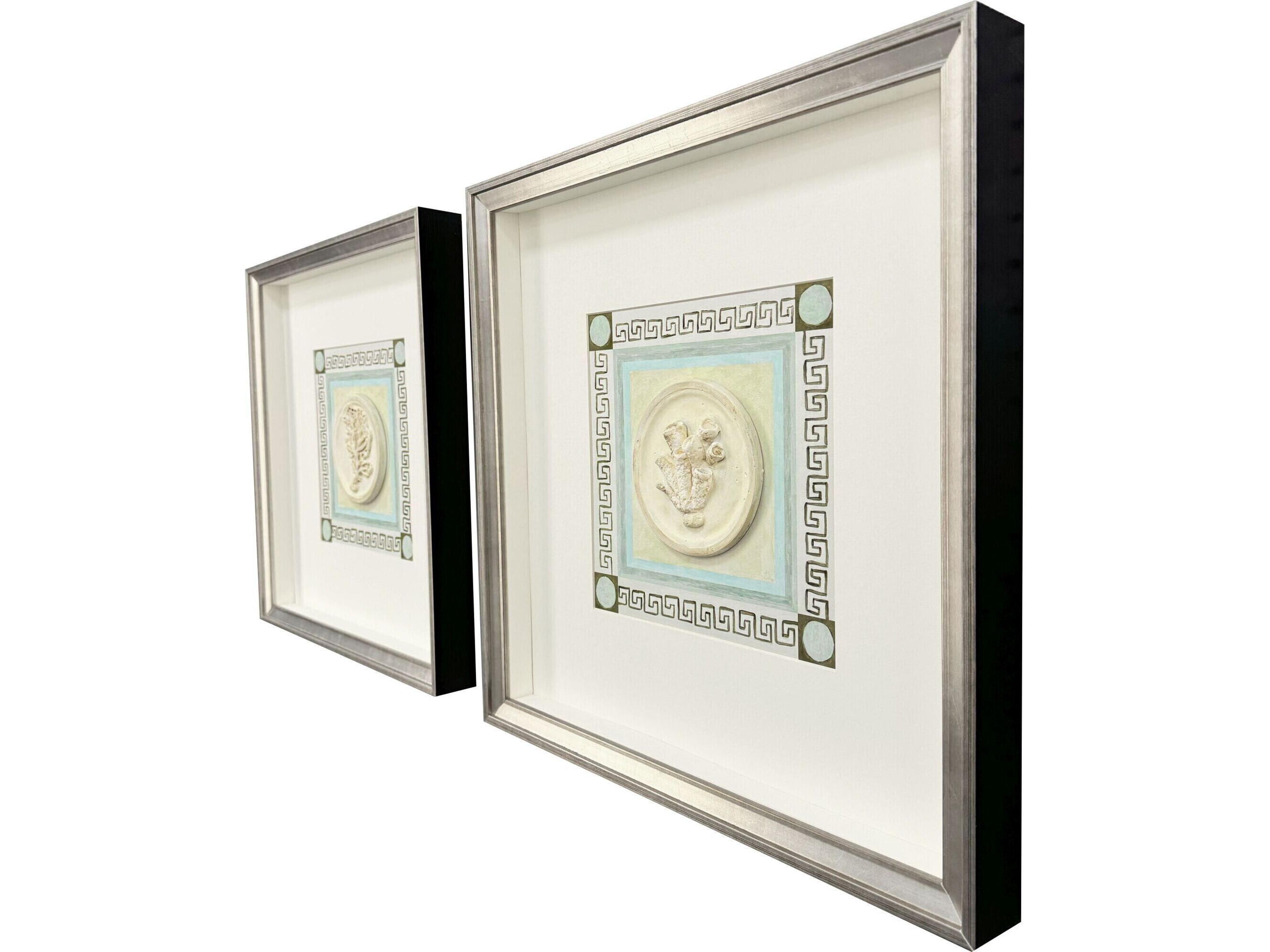 Paragon Coral Circles II Framed Art - Set of 2