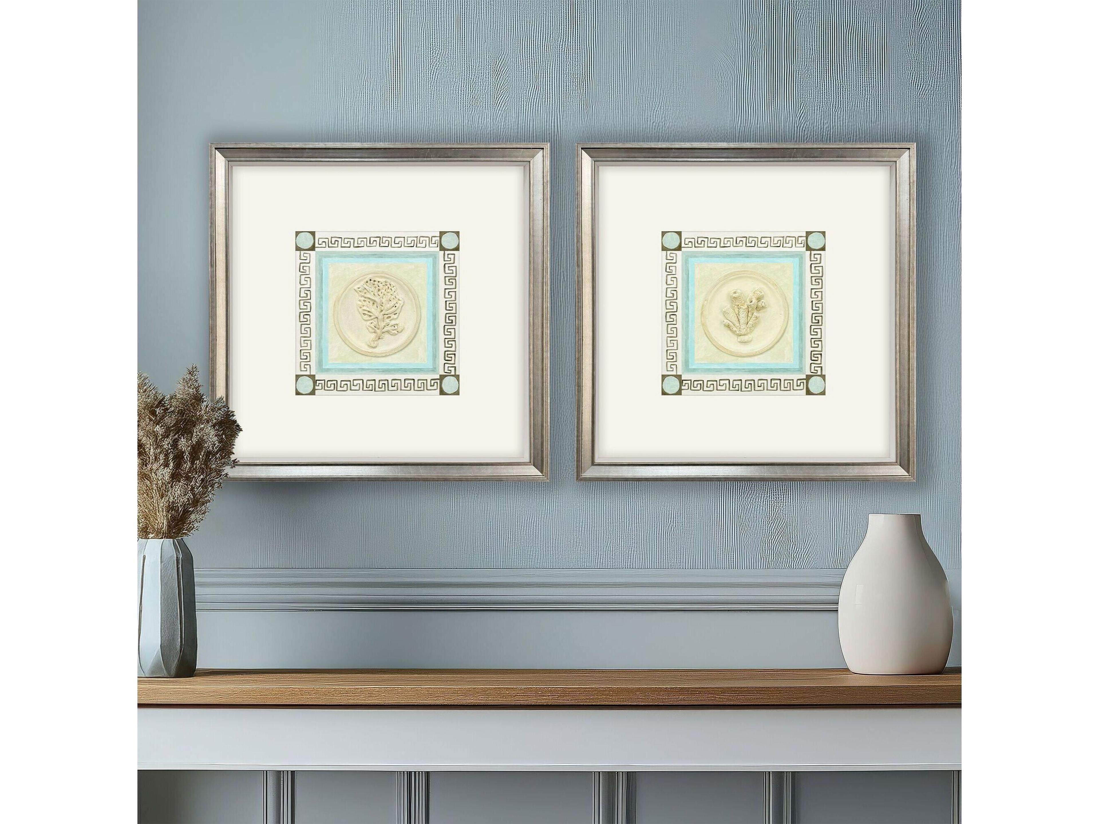 Paragon Coral Circles II Framed Art - Set of 2