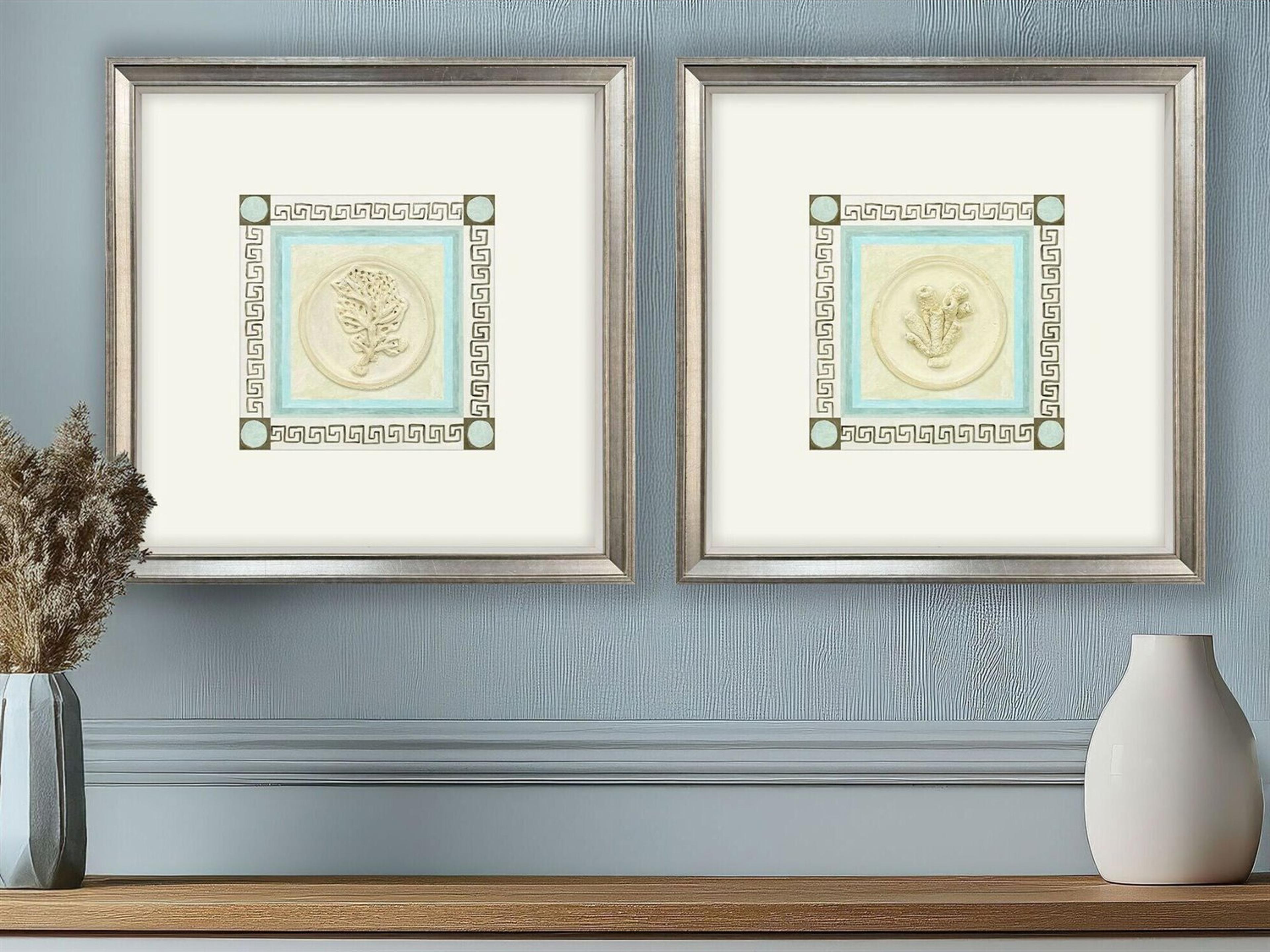 Paragon Coral Circles II Framed Art - Set of 2