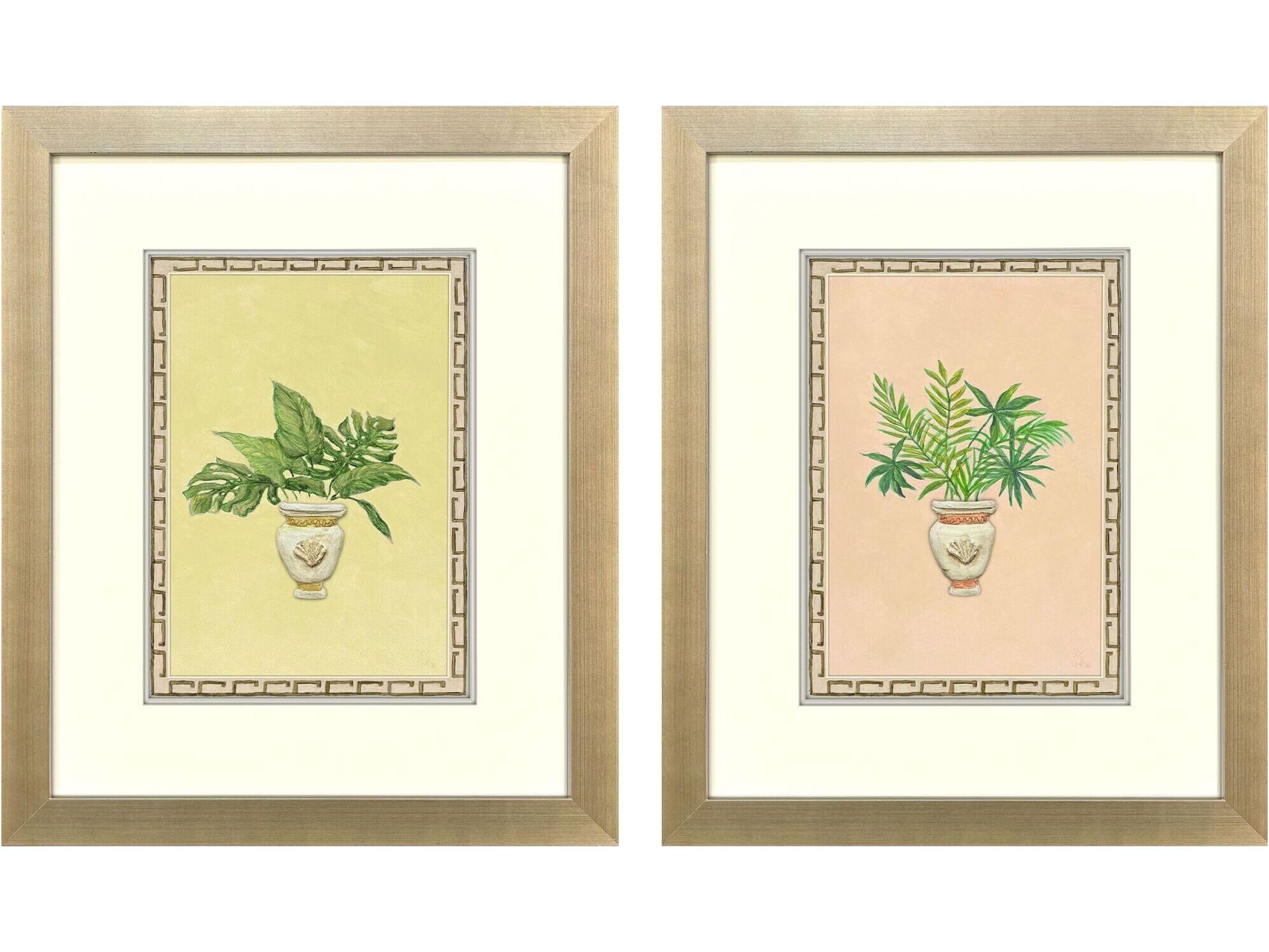 Grecian Vase Palm I Framed Art - Set of 2