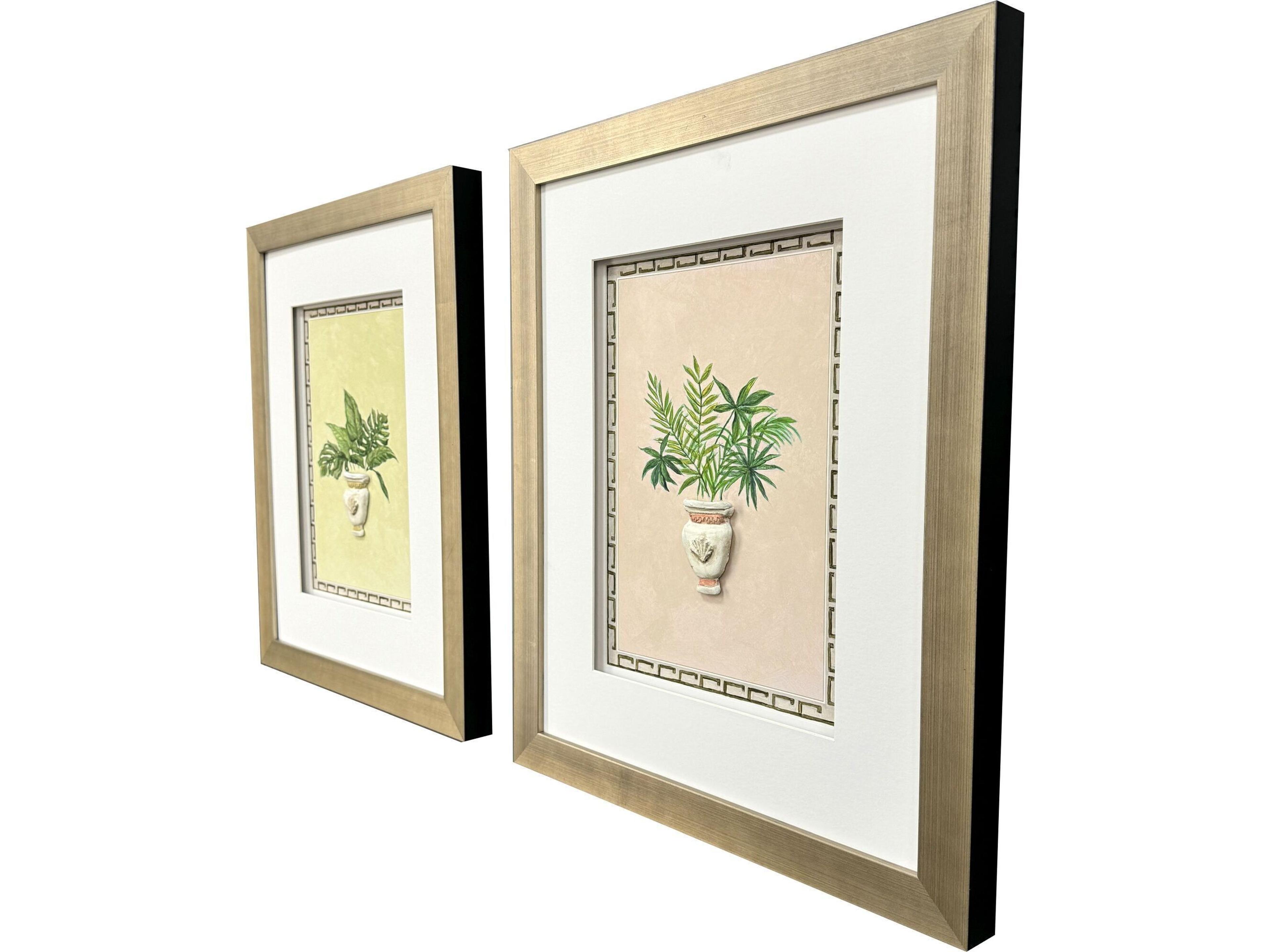 Paragon Grecian Vase Palm I Framed Art - Set of 2