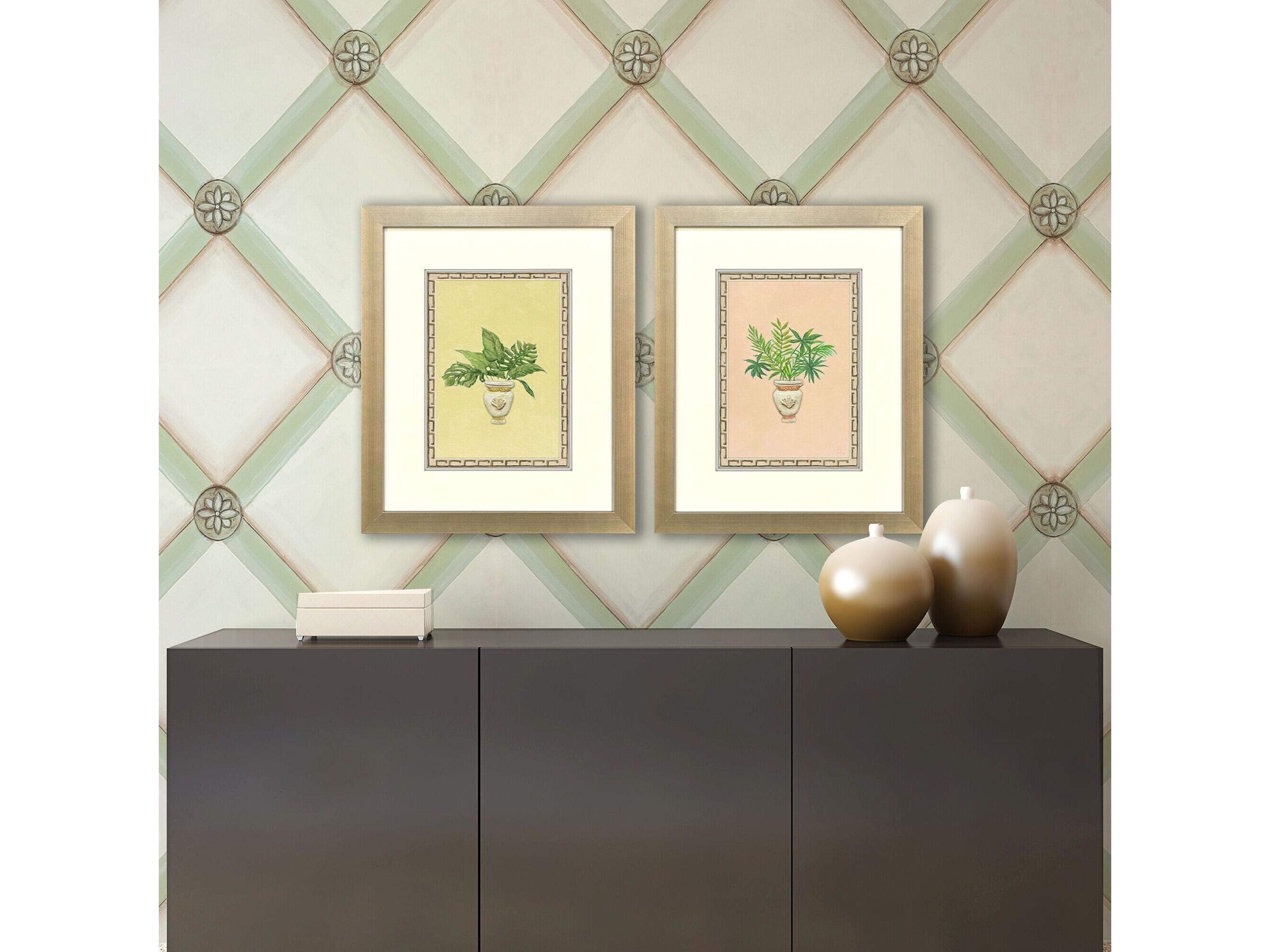 Paragon Grecian Vase Palm I Framed Art - Set of 2