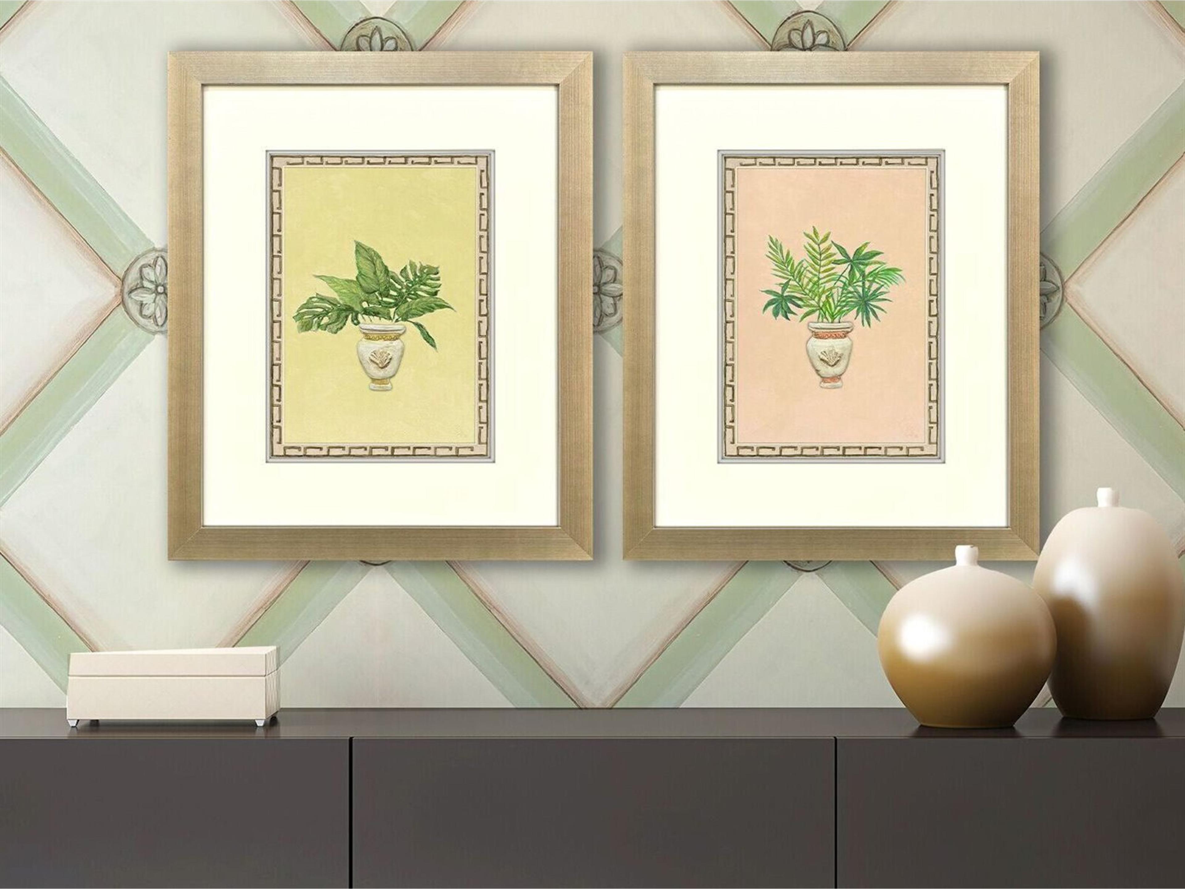 Paragon Grecian Vase Palm I Framed Art - Set of 2