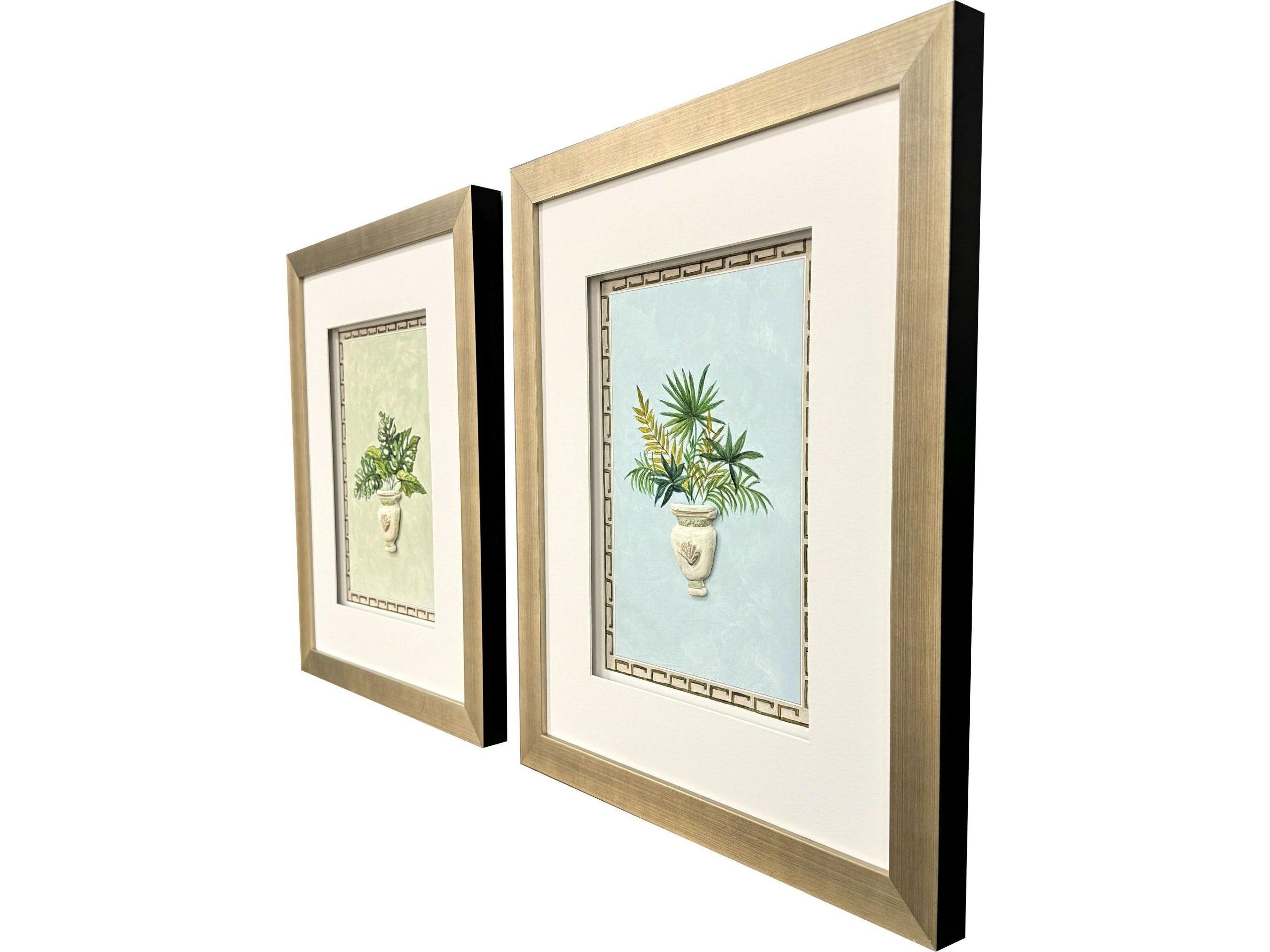 Paragon Grecian Vase Palm II Framed Art - Set of 2