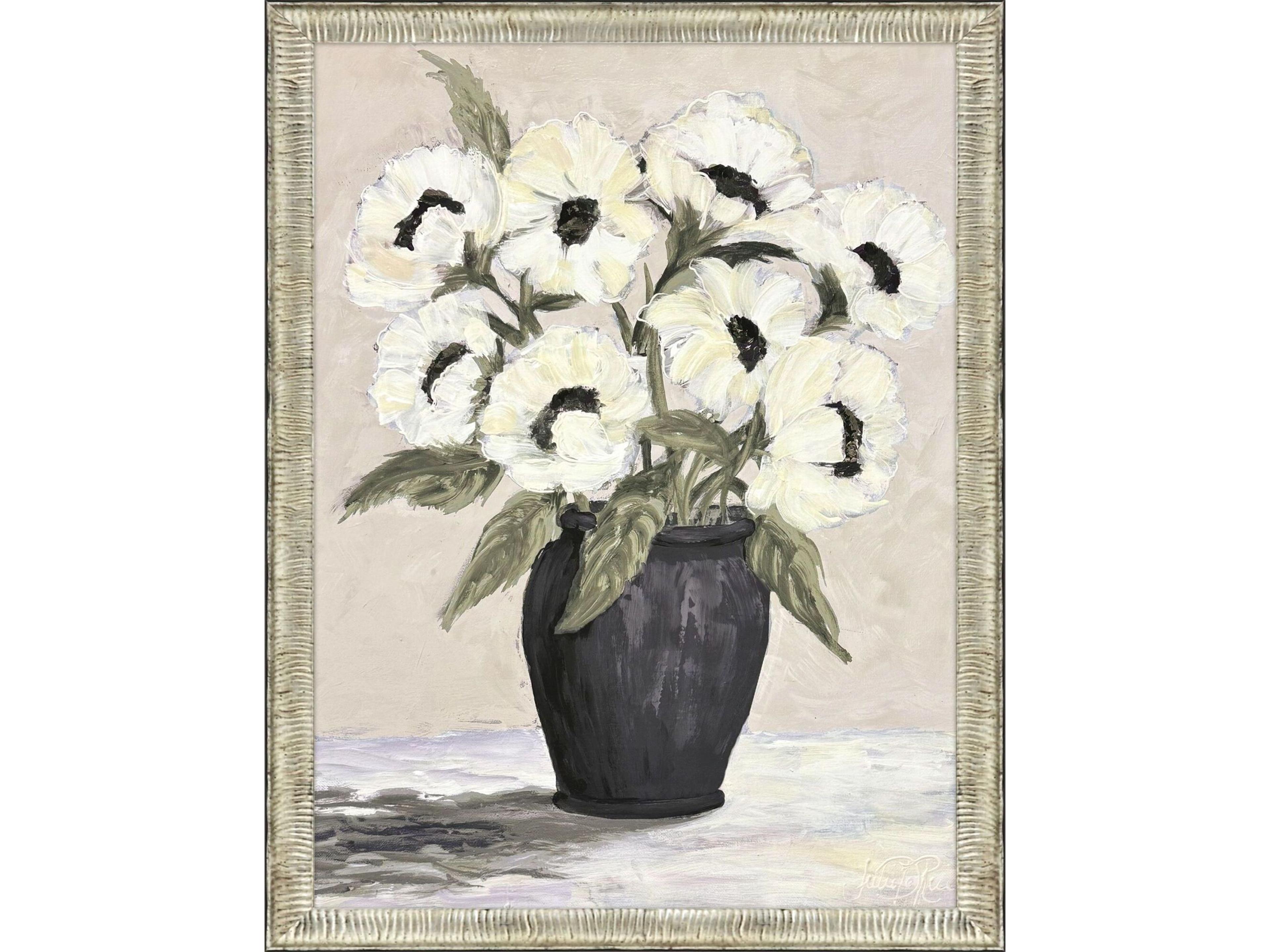 White Flowers Framed Art
