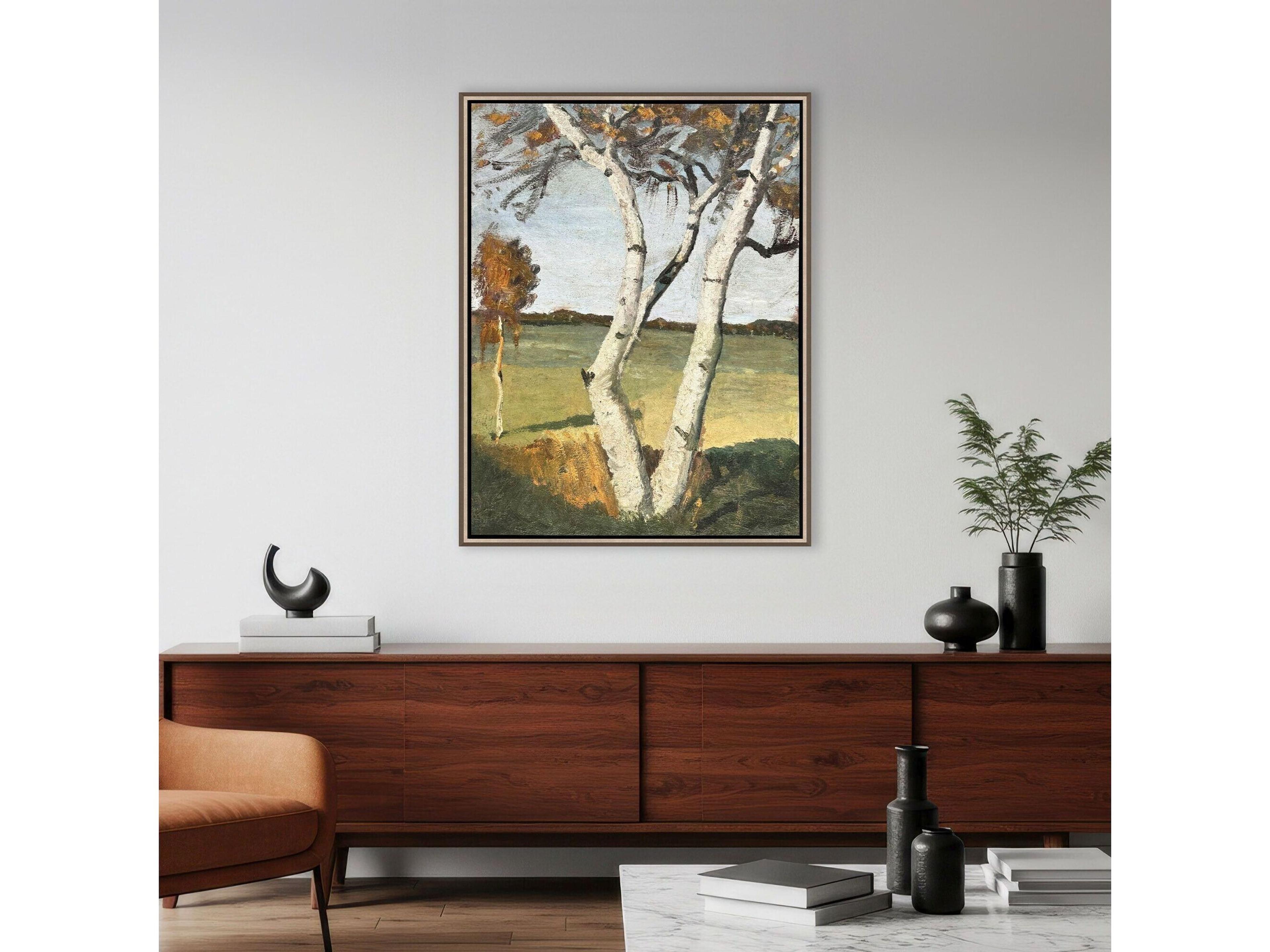 Paragon Birch Tree in a Landscape Canvas Wall Art