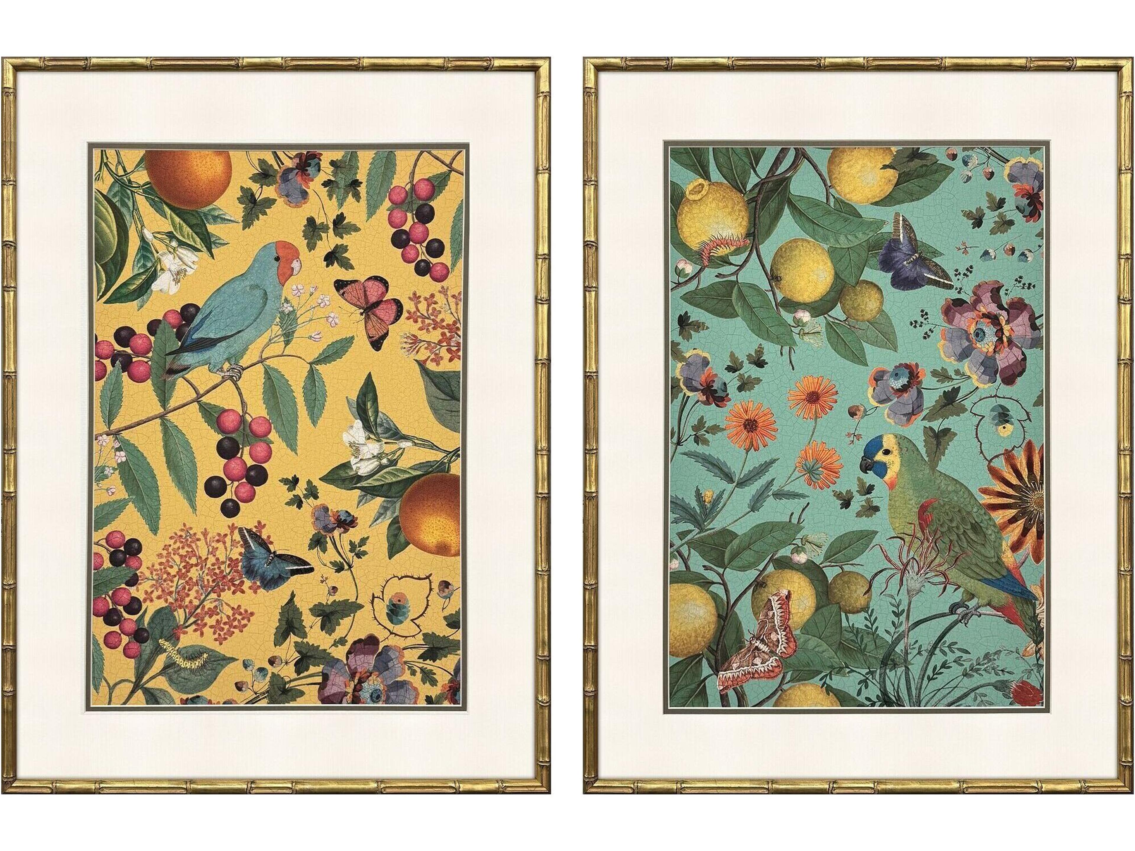 Floral Fruit Garden Framed Art - Set of 2