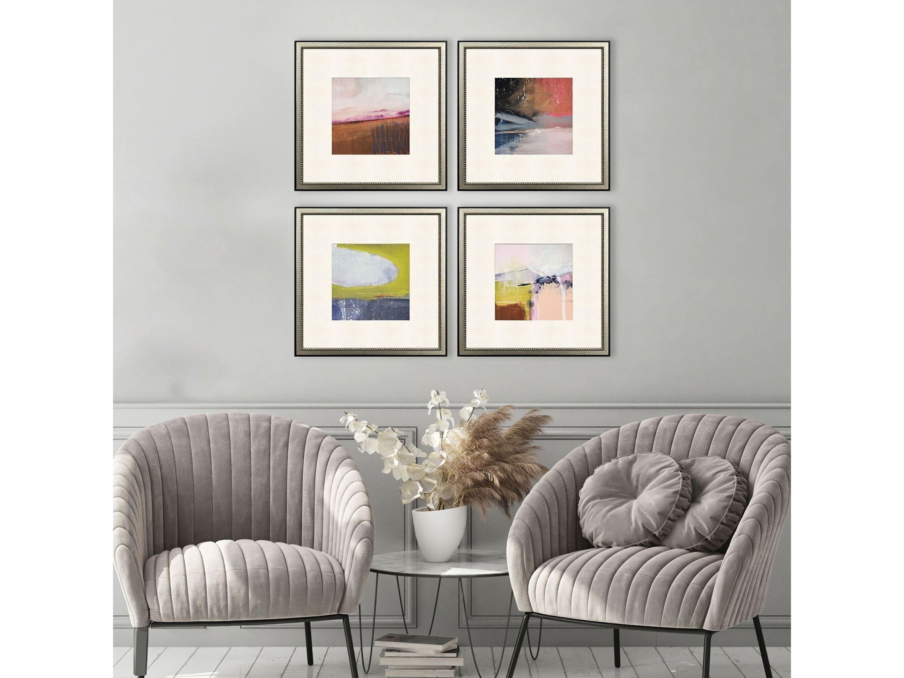 Paragon Composition in Copper Framed Art - Set of 4
