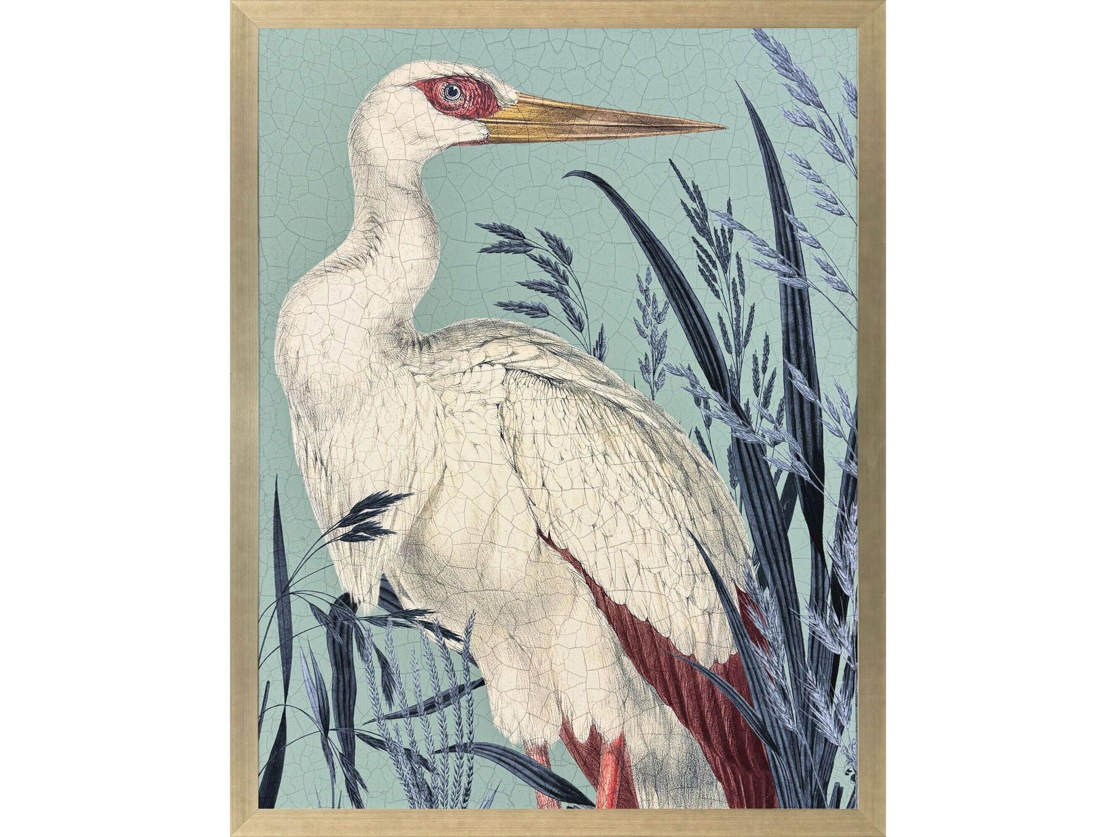 Coastal Paradise Stork Framed Art