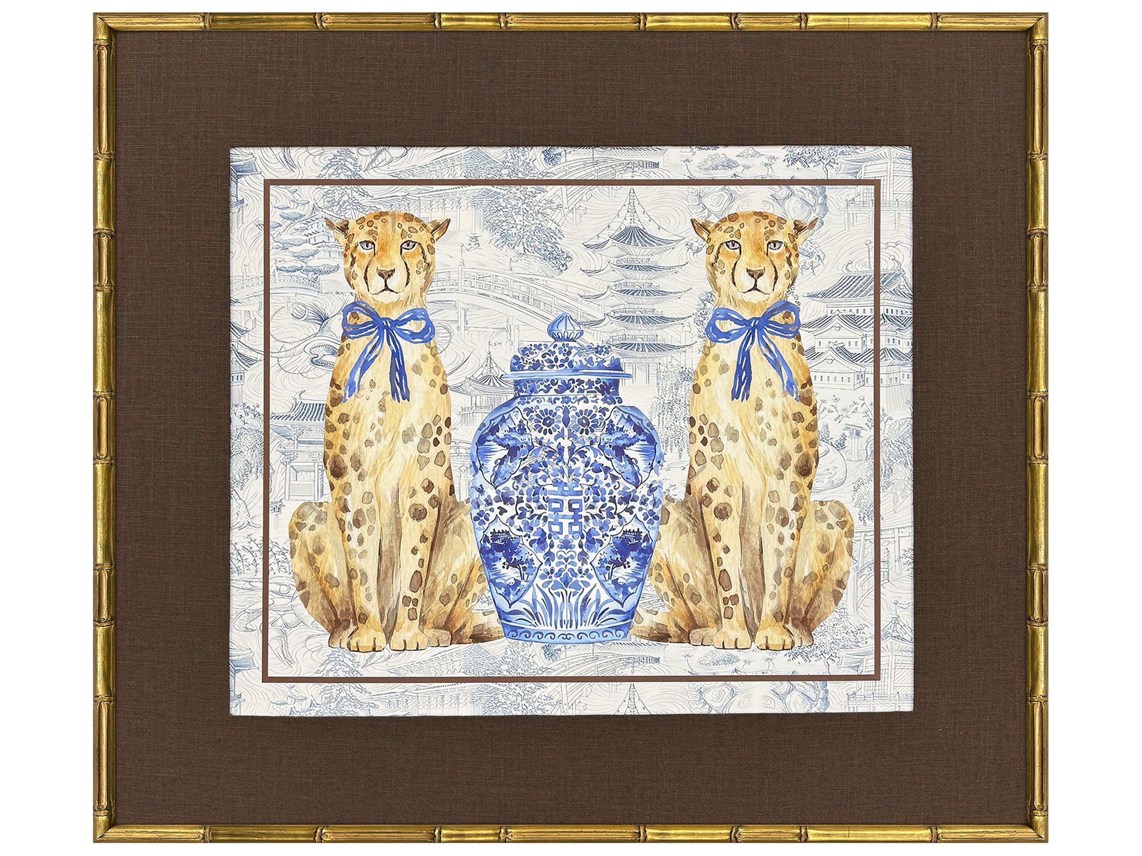 Oriental Leopards Framed Art